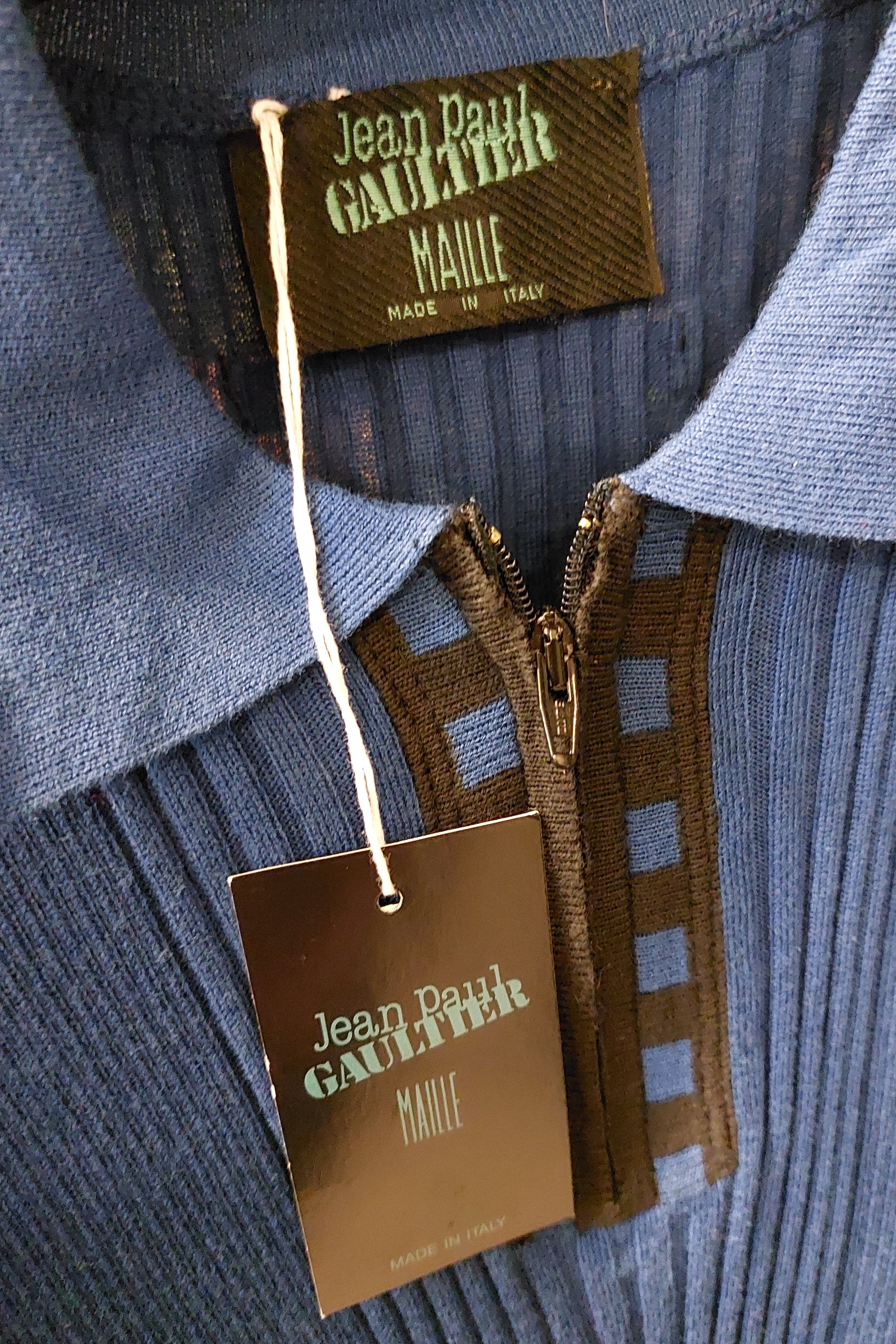 Vintage Woman Blue Knit Polo Top - Spring/Summer 1992