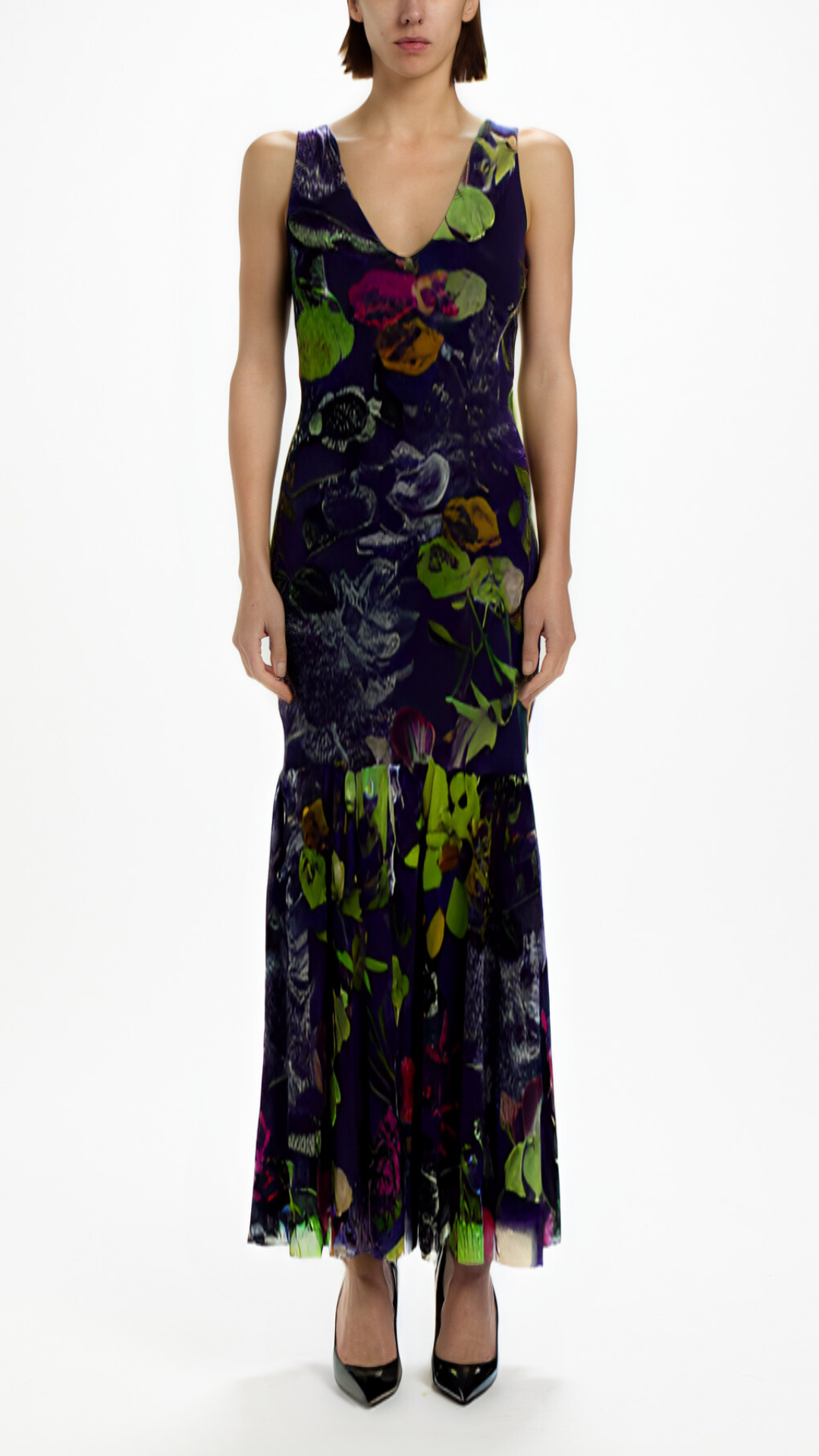 Fuzzi Woman Botanical Garden Flounce Hem Dress