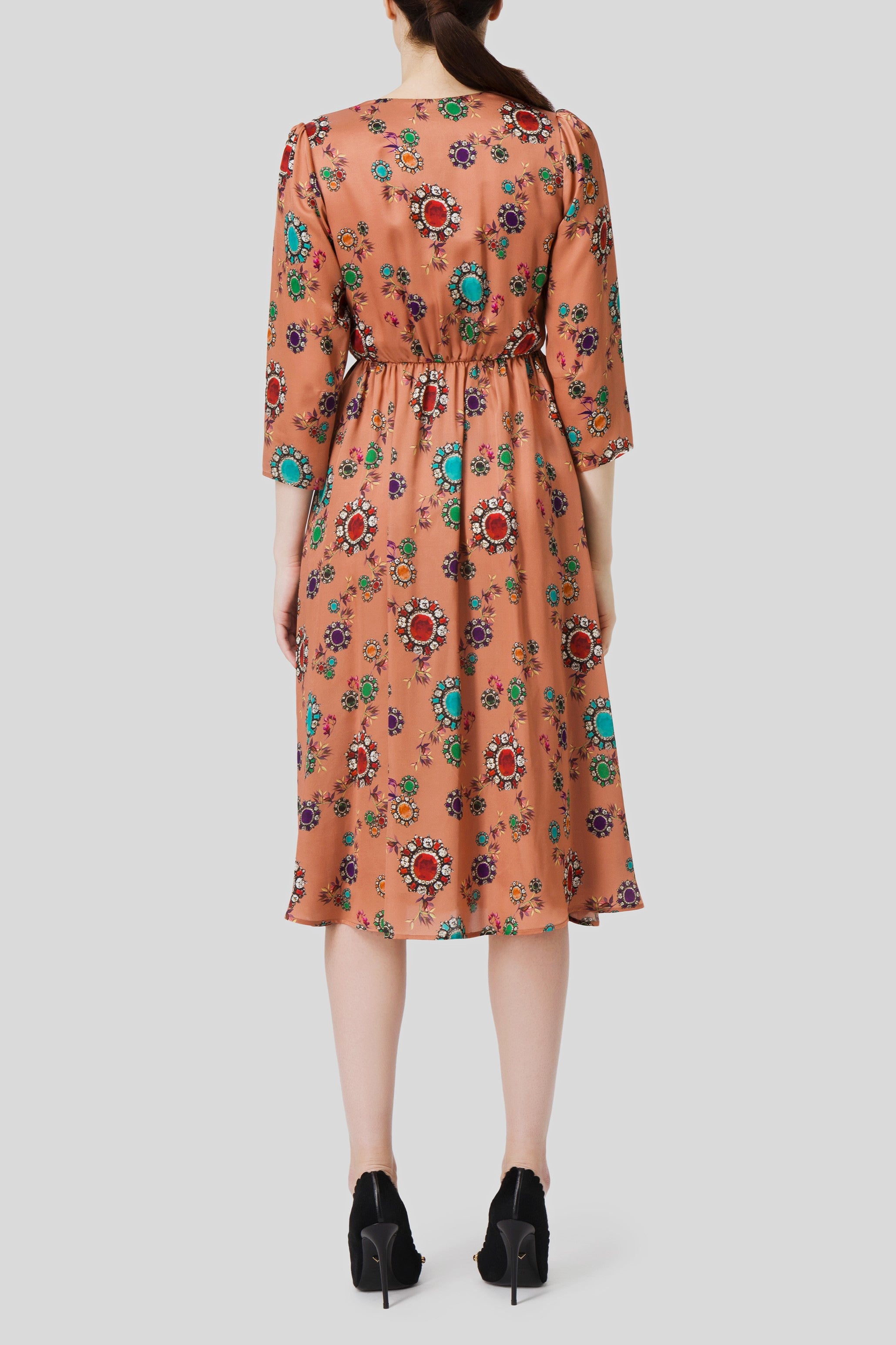 Antonio Croce Annapaola Jewel-Tone Wrap Dress