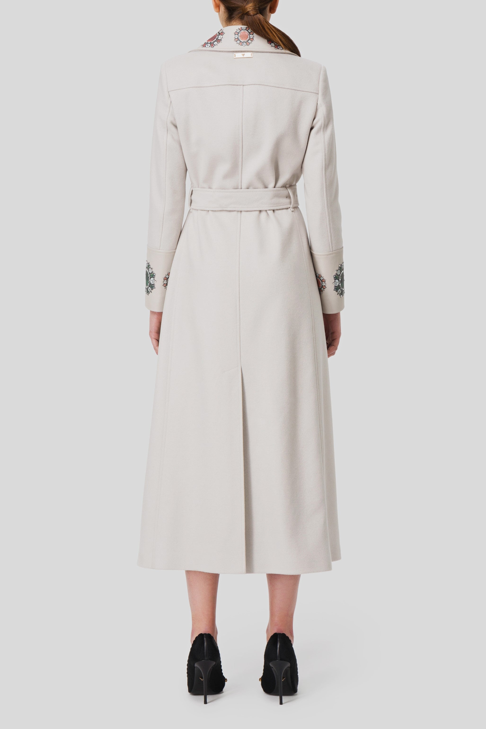 Antonio Croce Coleen Long Coat with Jewel Embellishments