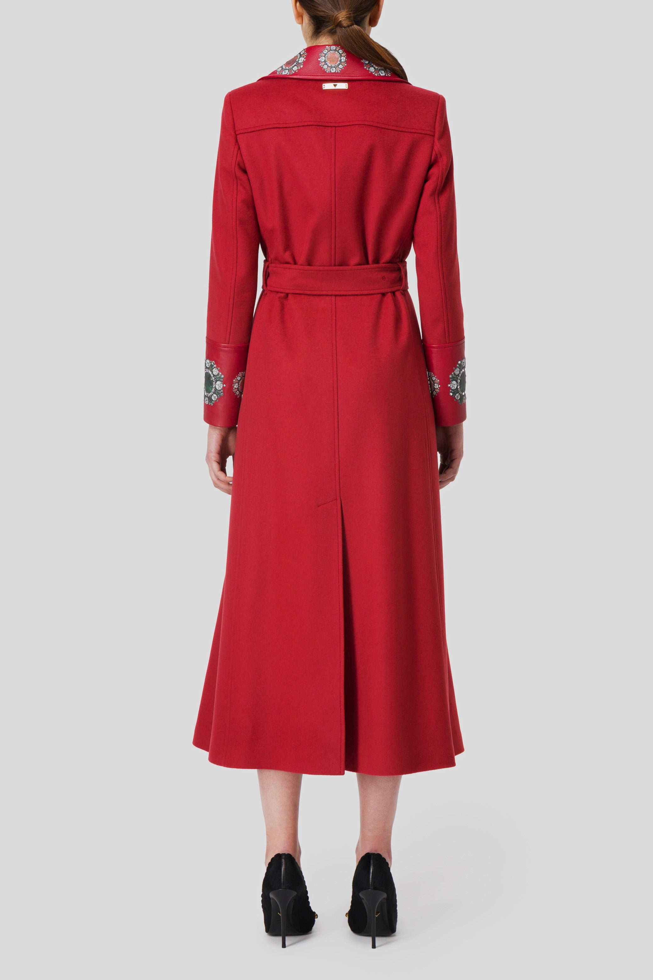 Antonio Croce Coleen Long Coat with Jewel Embellishments