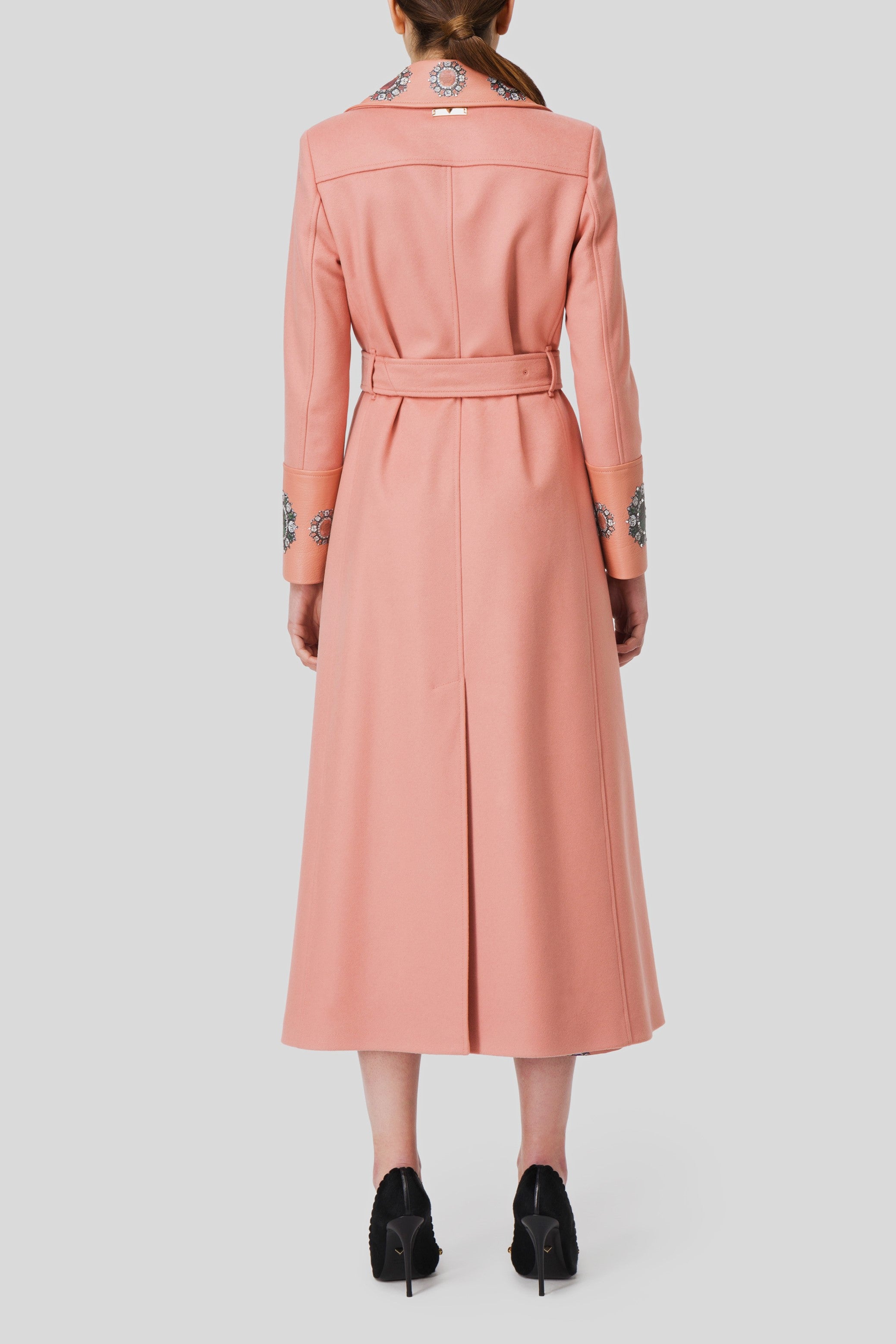 Antonio Croce Coleen Long Coat with Jewel Embellishments