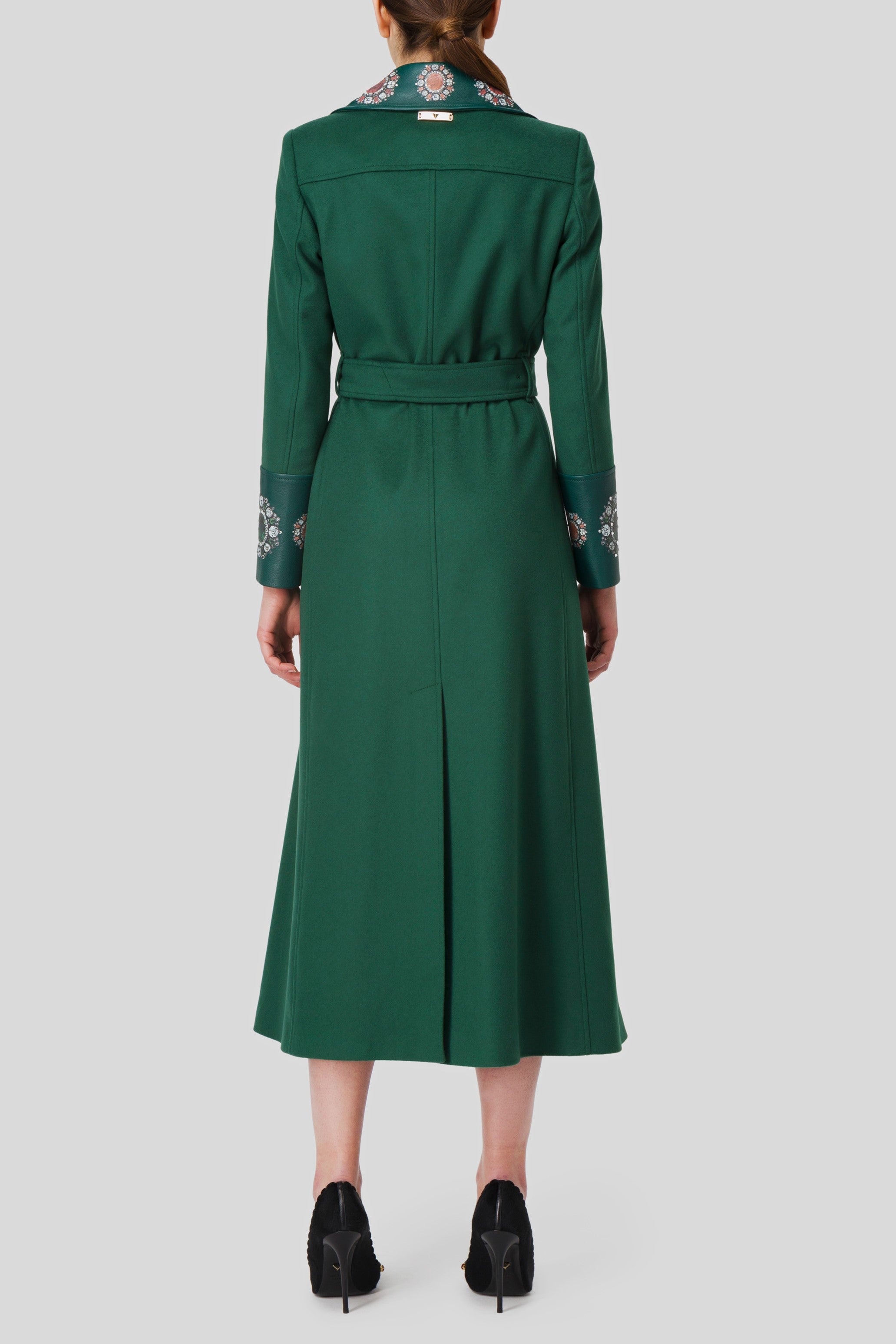 Antonio Croce Coleen Long Coat with Jewel Embellishments
