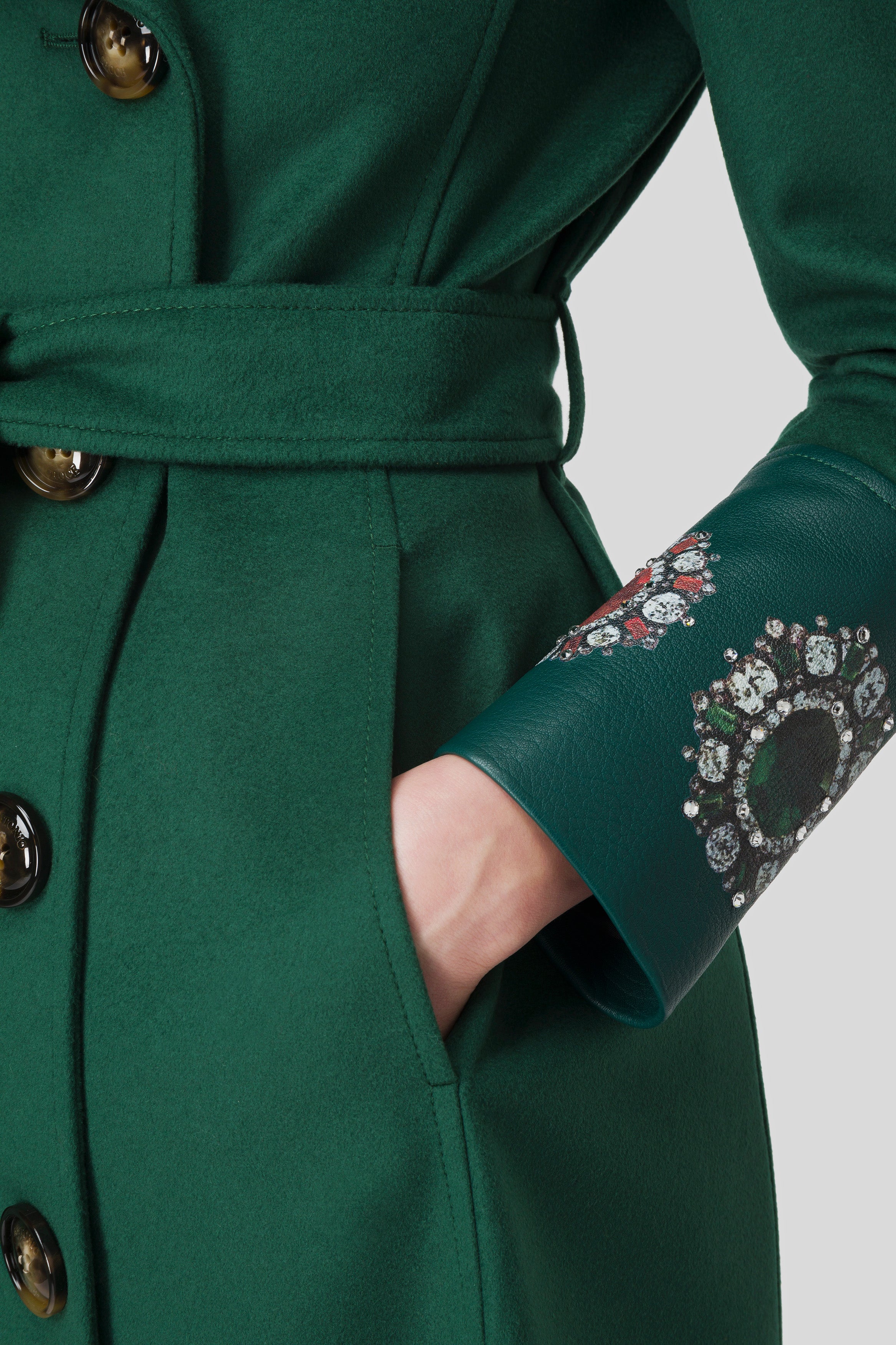 Antonio Croce Coleen Long Coat with Jewel Embellishments