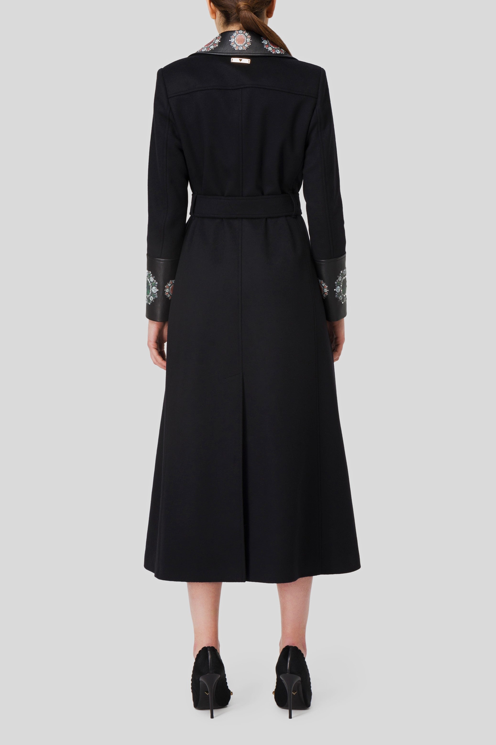 Antonio Croce Coleen Long Coat with Jewel Embellishments
