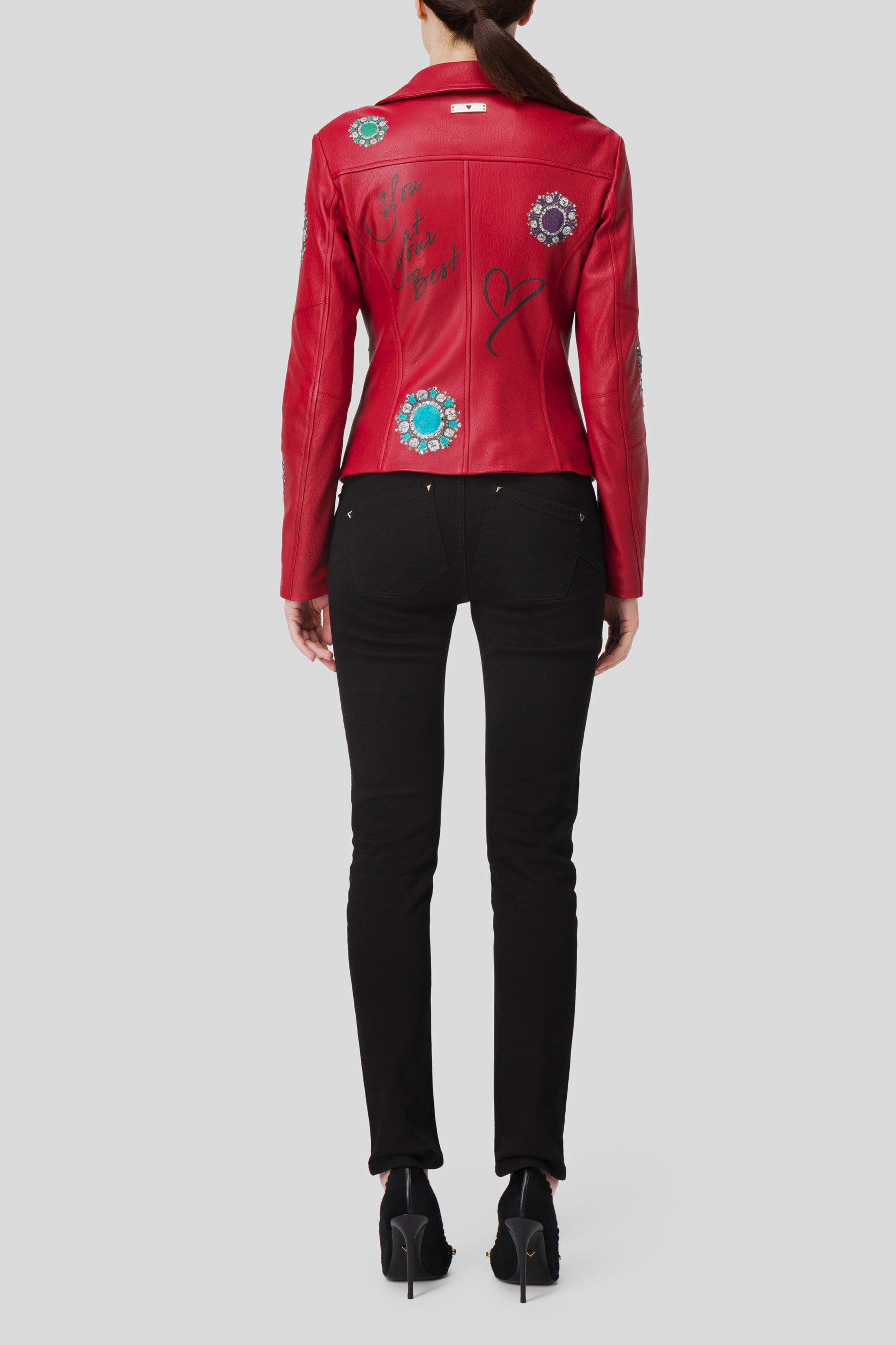 Antonio Croce Ginette Embellished Leather Jacket