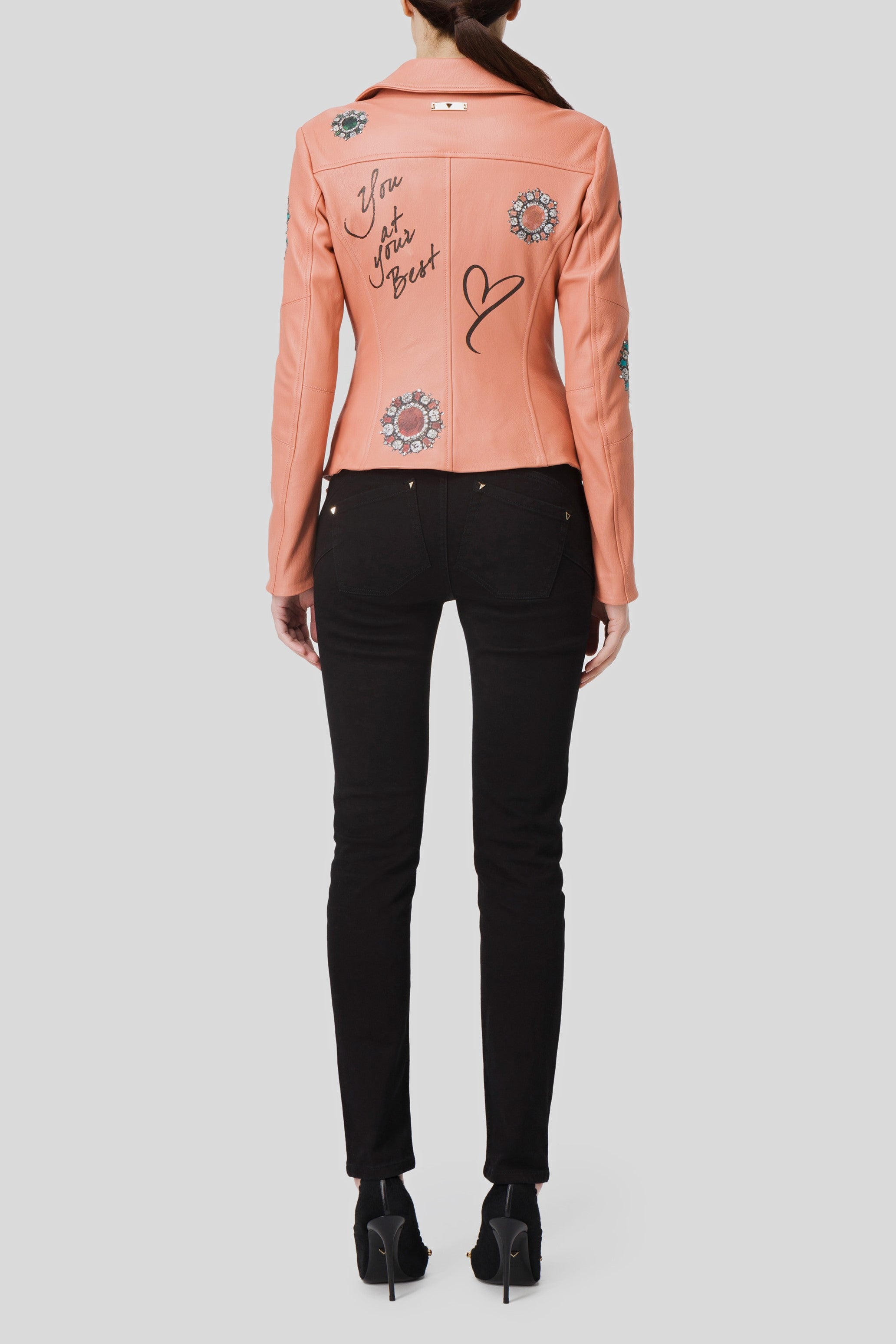 Antonio Croce Ginette Embellished Leather Jacket