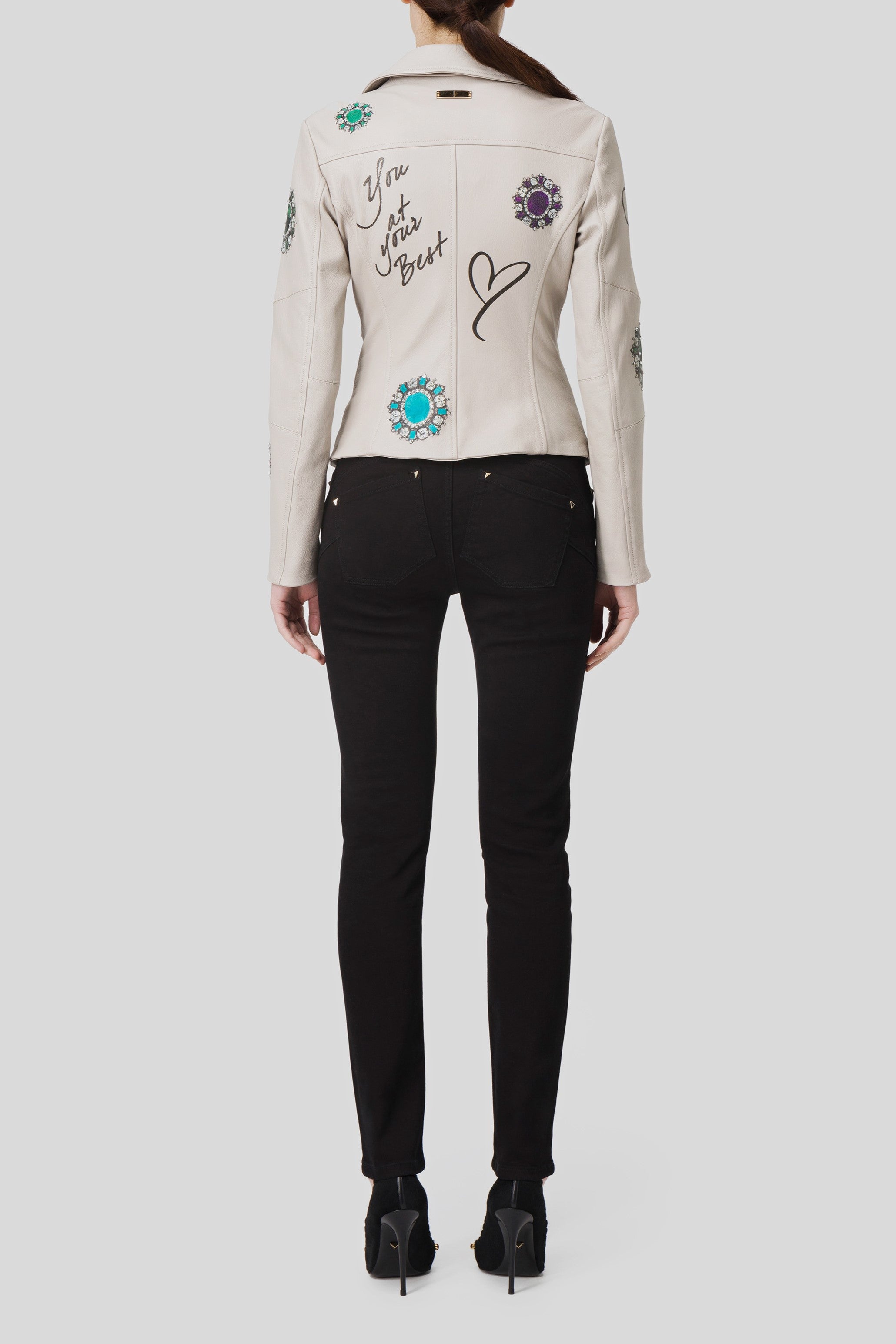 Antonio Croce Ginette Embellished Leather Jacket