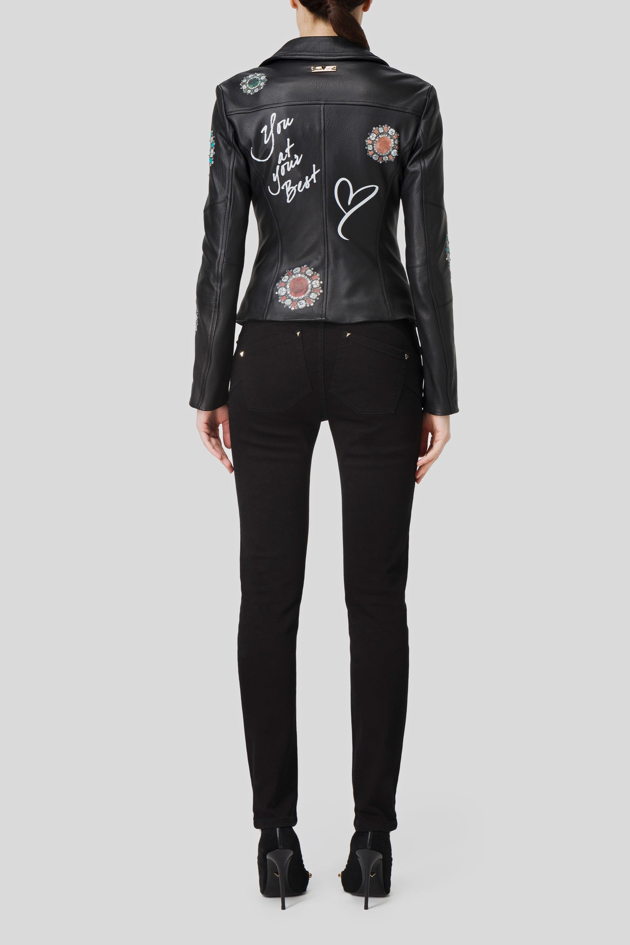 Antonio Croce Ginette Embellished Leather Jacket