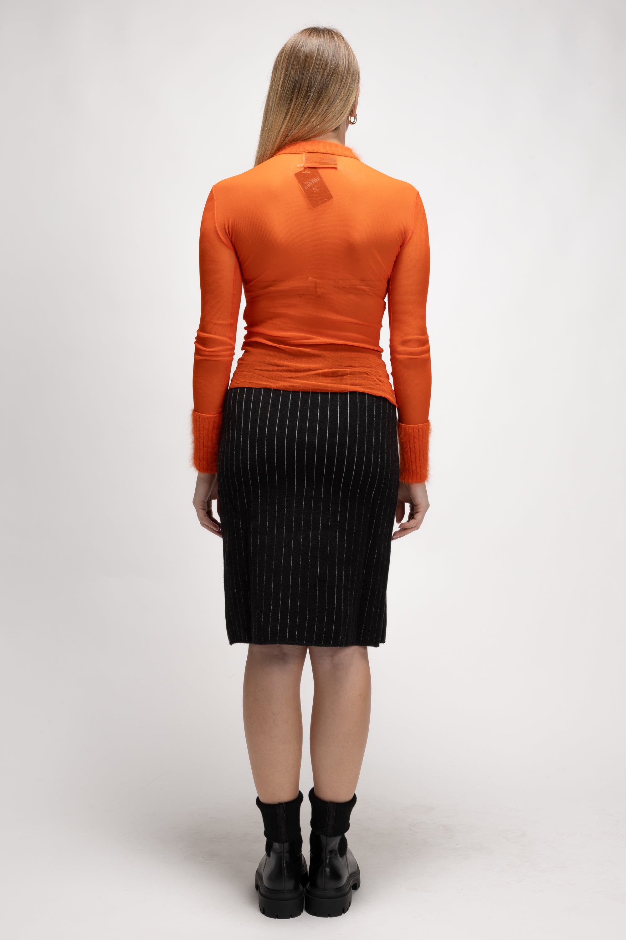 Vintage Woman Orange Mesh Turtleneck - Autumn/Winter 1995