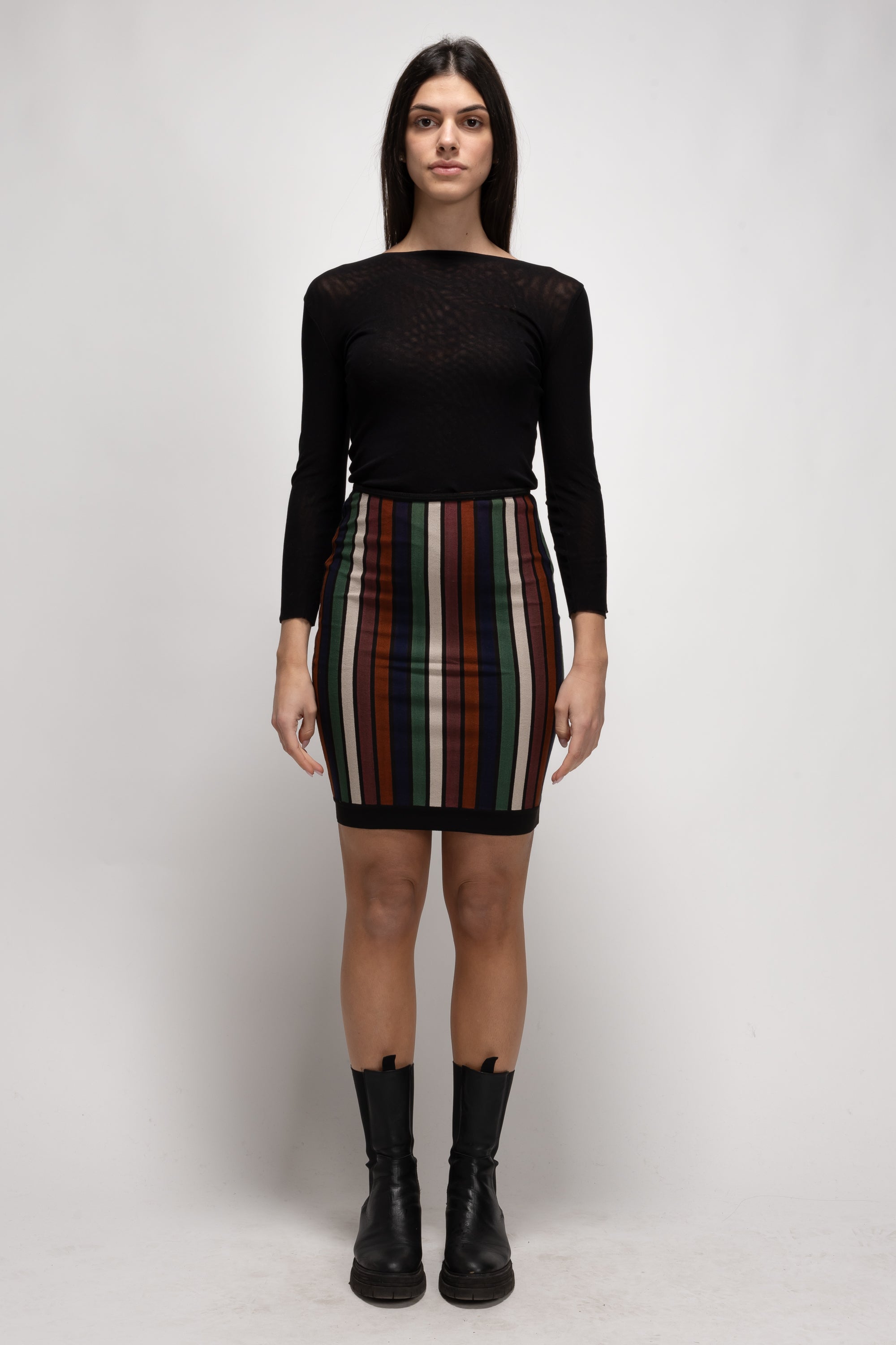 Vintage Woman Striped Mini Skirt - Spring/Summer 1990
