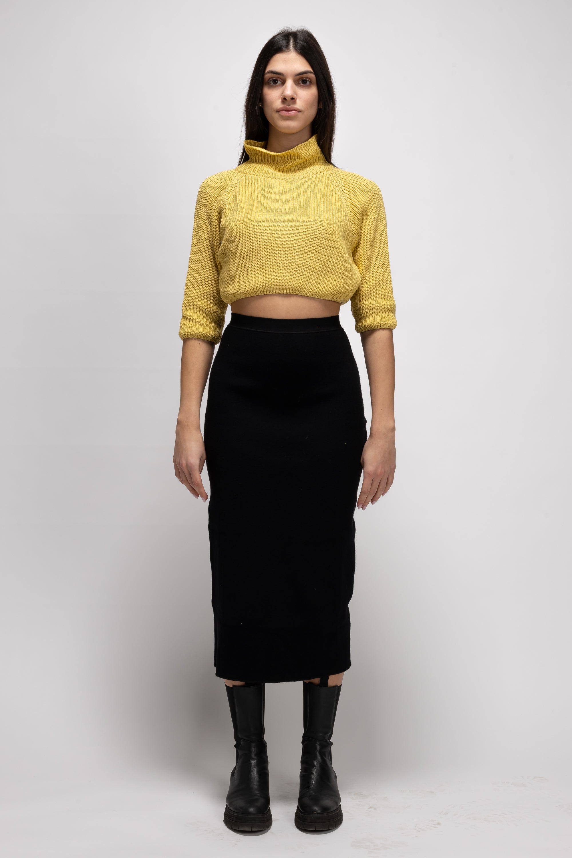 Vintage Woman Yellow Crop Top - Spring/Summer 1985