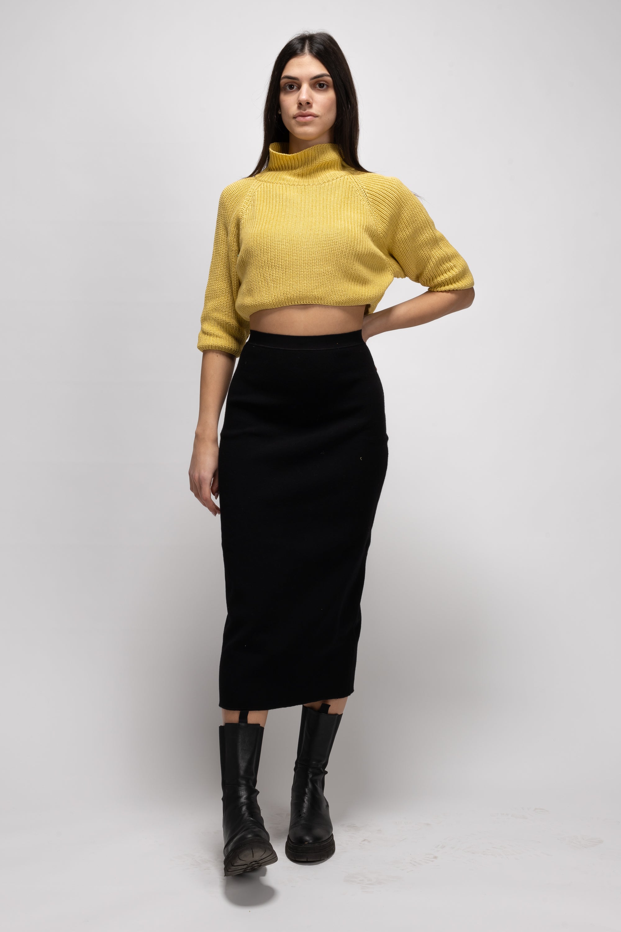 Vintage Woman Yellow Crop Top - Spring/Summer 1985