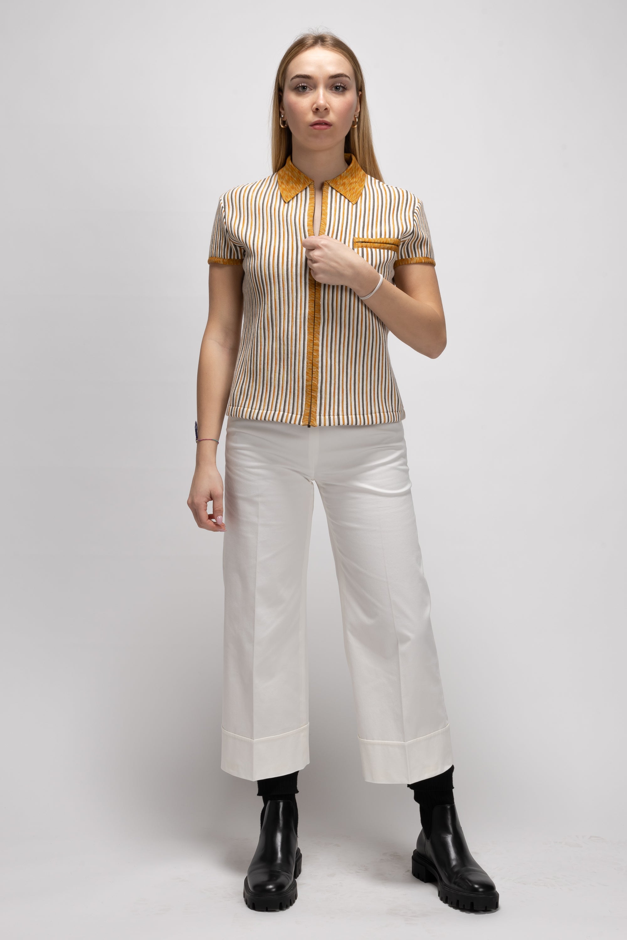 Vintage Woman Striped Polo Shirt - Spring/Summer 1991