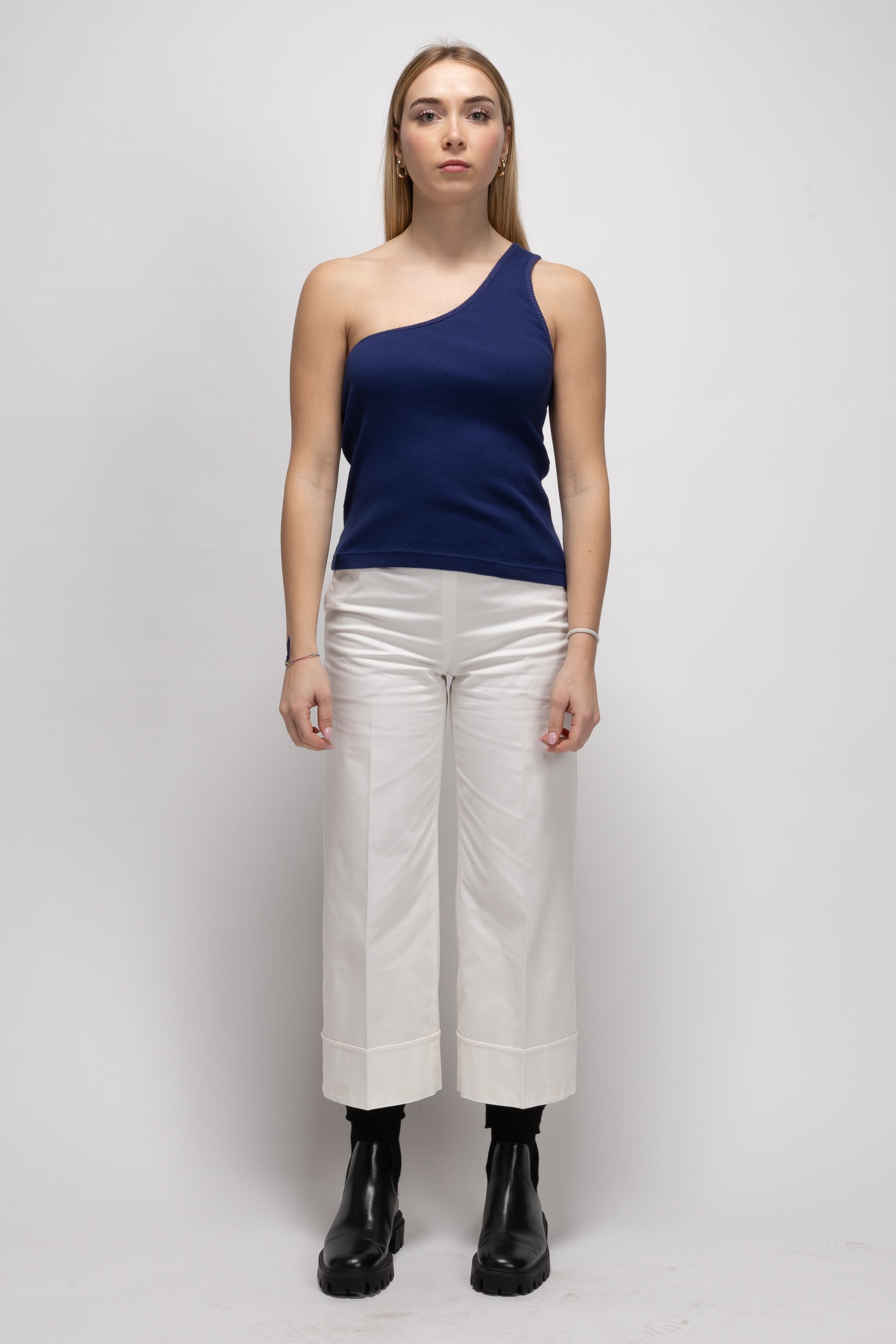 Vintage Woman Blue Ribbed Tank Top - Spring/Summer 1985