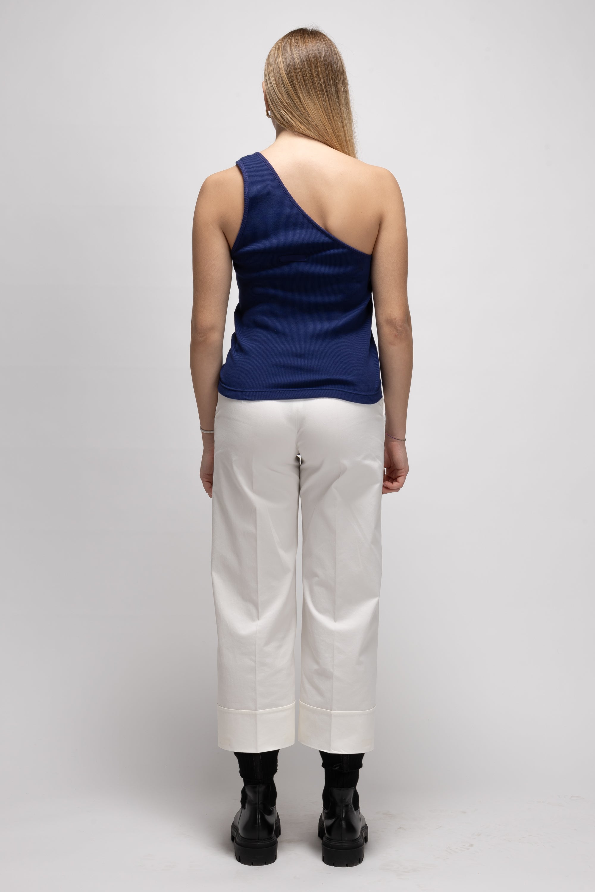 Vintage Woman Blue Ribbed Tank Top - Spring/Summer 1985