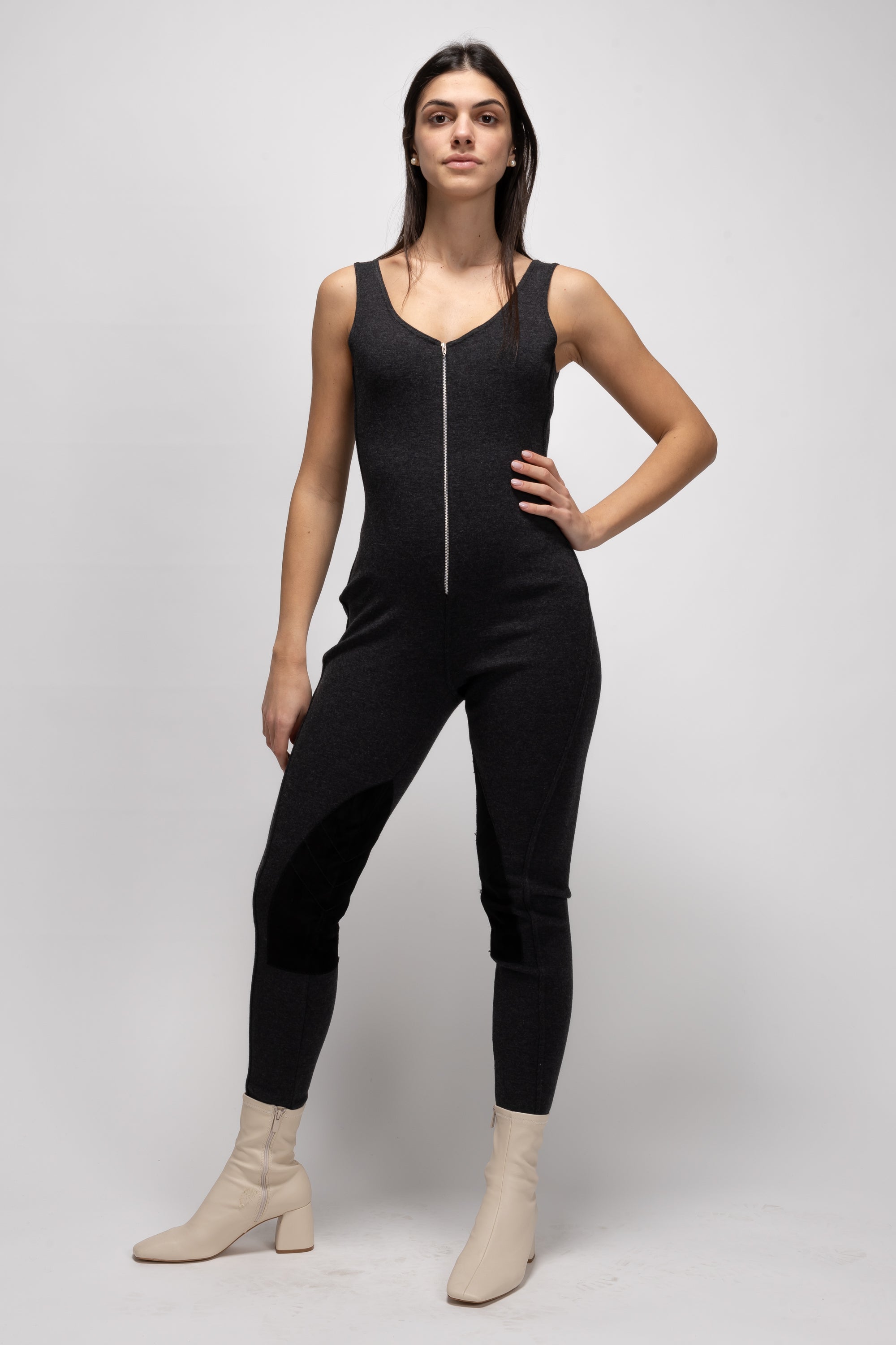 Vintage Woman Grey Sleeveless Jumpsuit - Autumn/Winter 1992