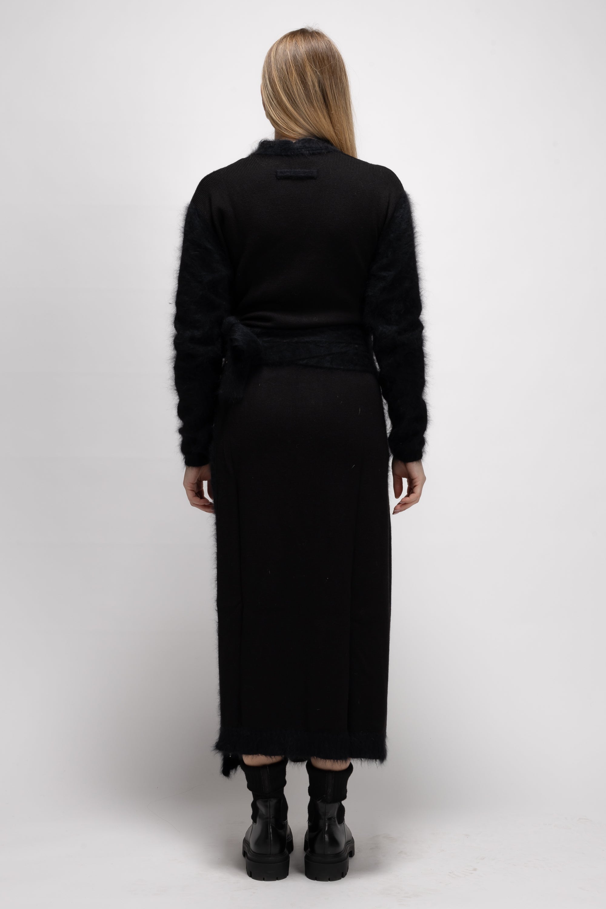 Vintage Woman Black Cardigan with Side Slit - Autumn/Winter 1994