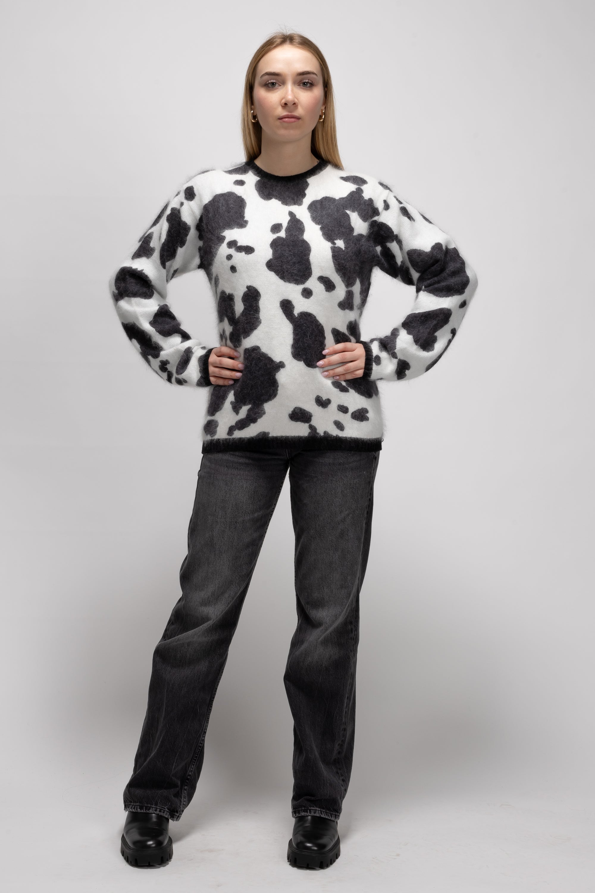 Vintage Woman Cow Print Sweater - Spring/Summer 1995