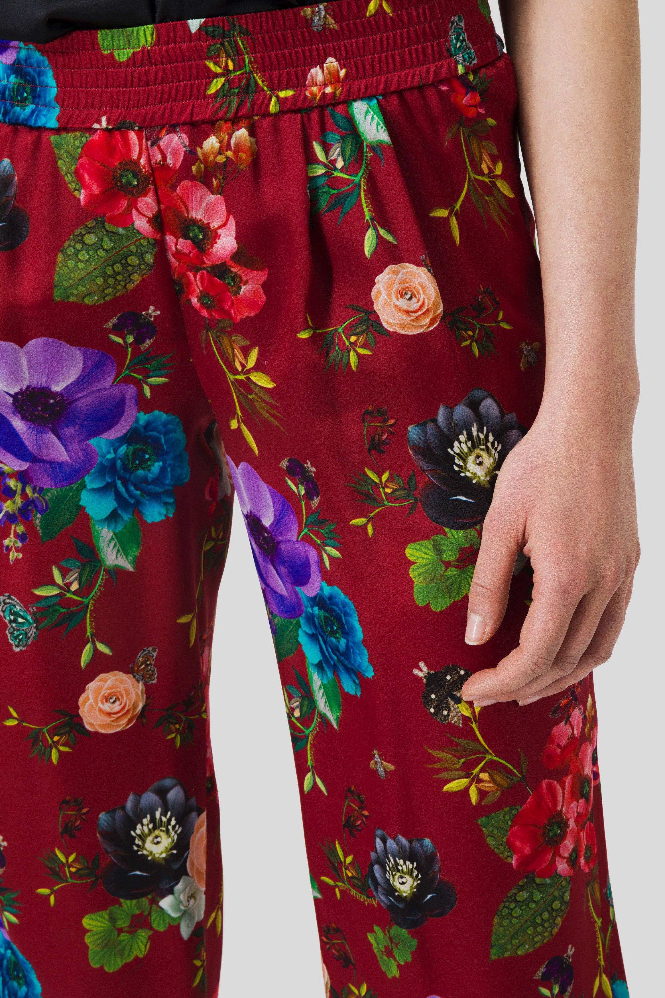 Antonio Croce Pam Floral Print Satin Trousers