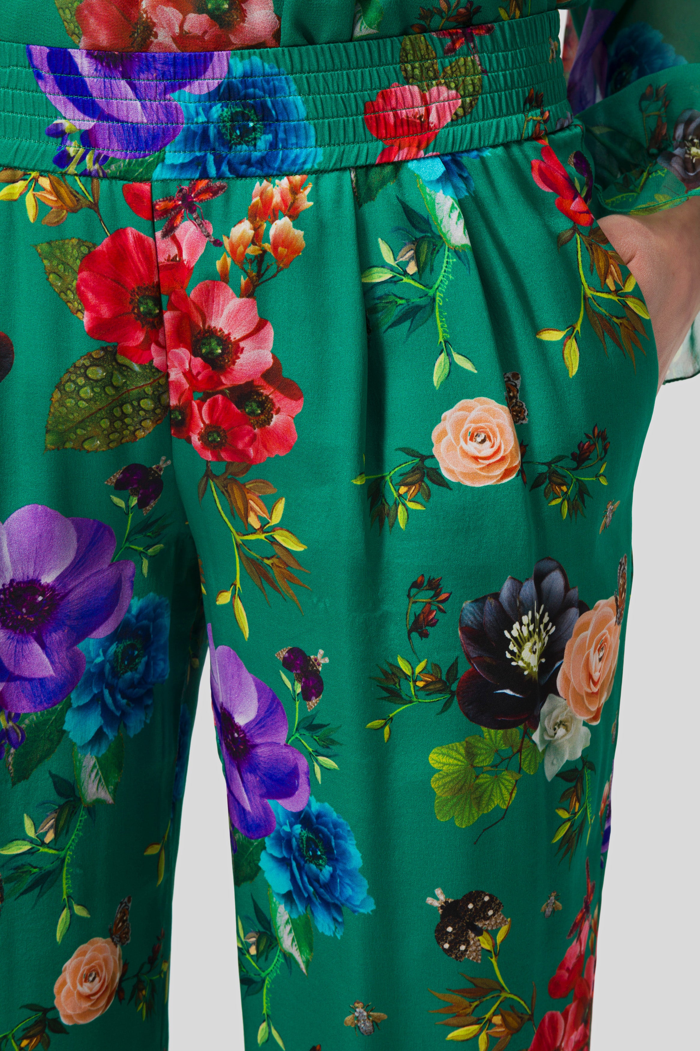 Antonio Croce Pam Floral Print Satin Trousers