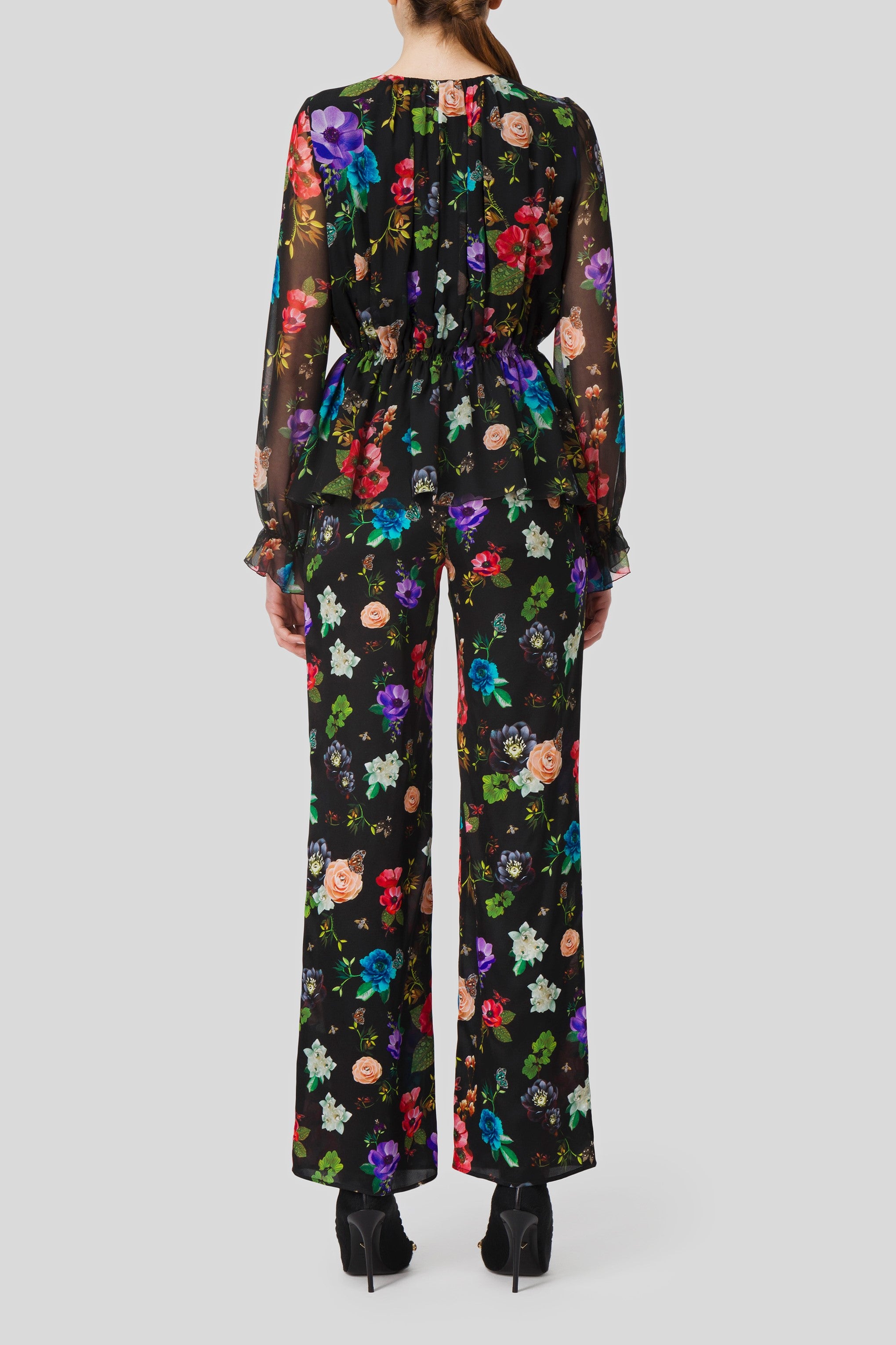 Antonio Croce Pam Floral Print Satin Trousers