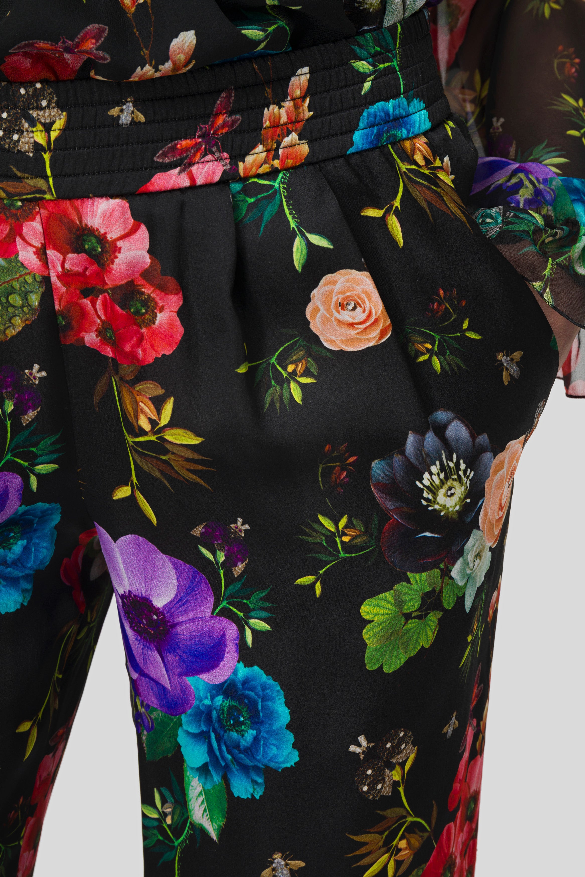 Antonio Croce Pam Floral Print Satin Trousers
