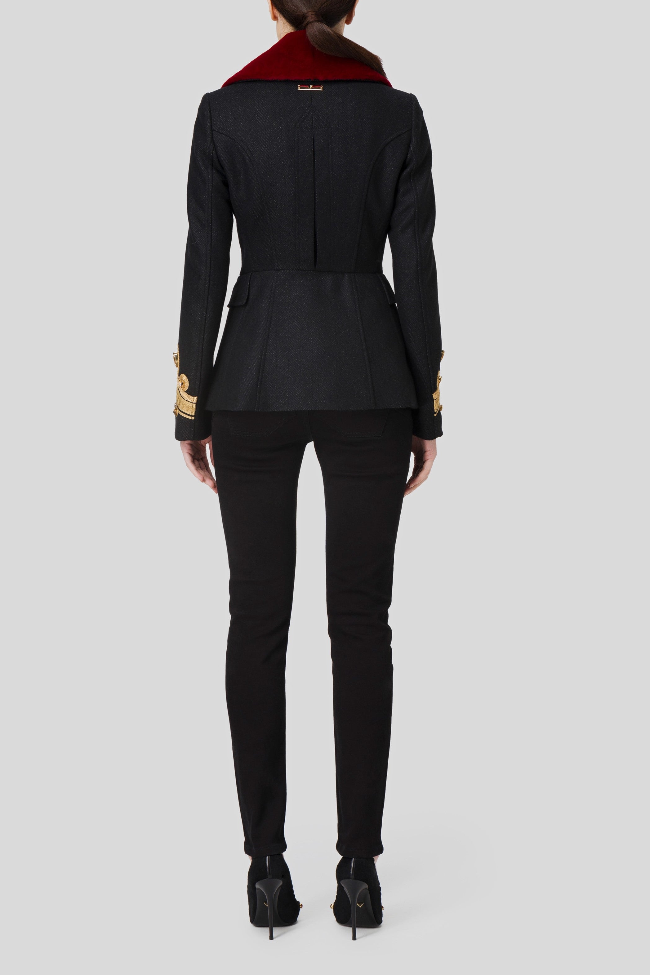 Antonio Croce Clea Coat with Contrasting Collar and Sleeve Edges