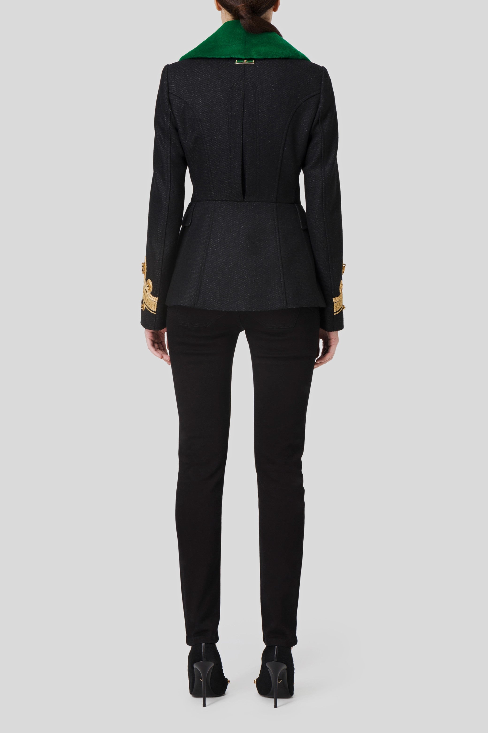 Antonio Croce Clea Coat with Contrasting Collar and Sleeve Edges