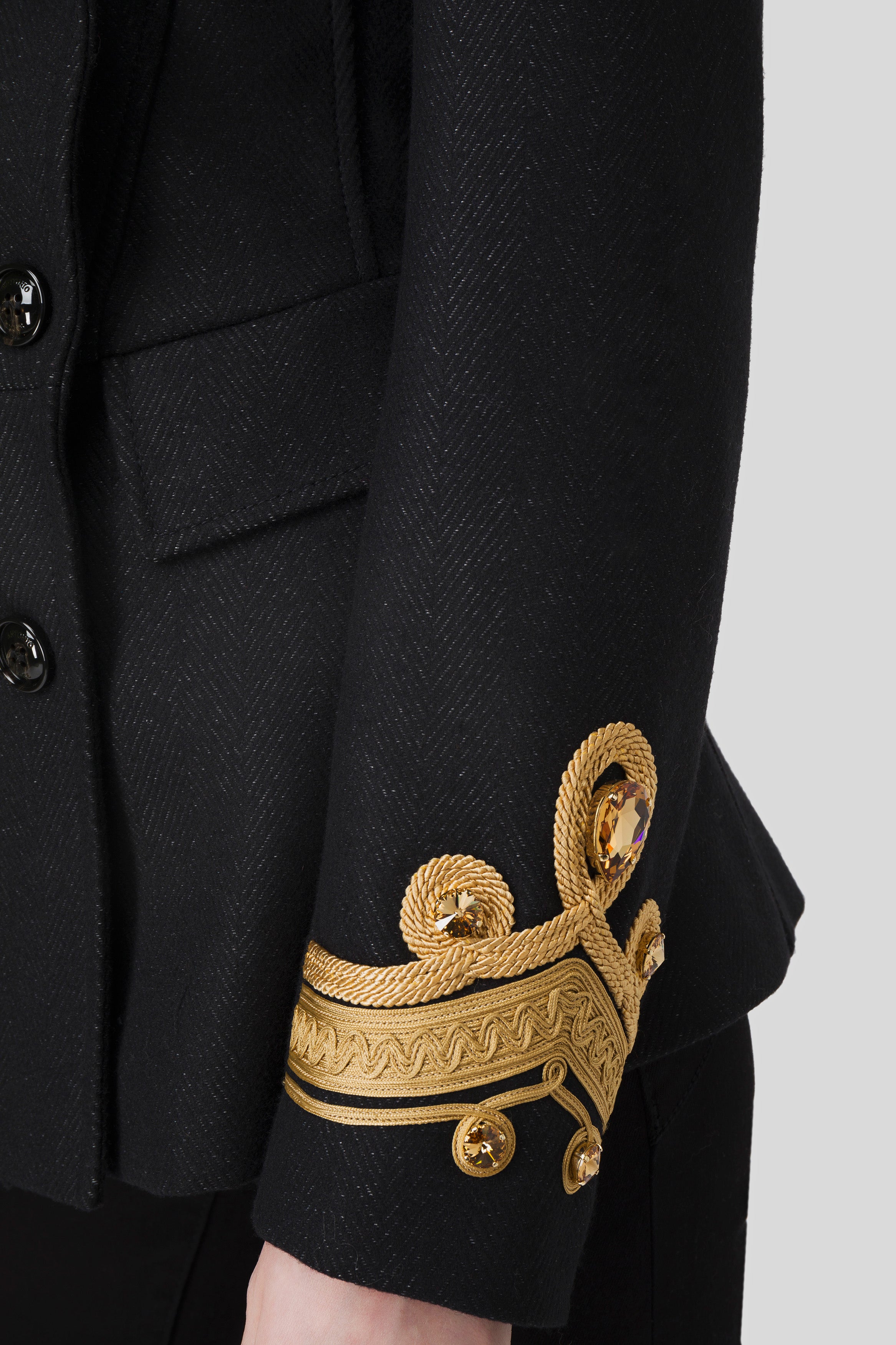 Antonio Croce Clea Coat with Contrasting Collar and Sleeve Edges