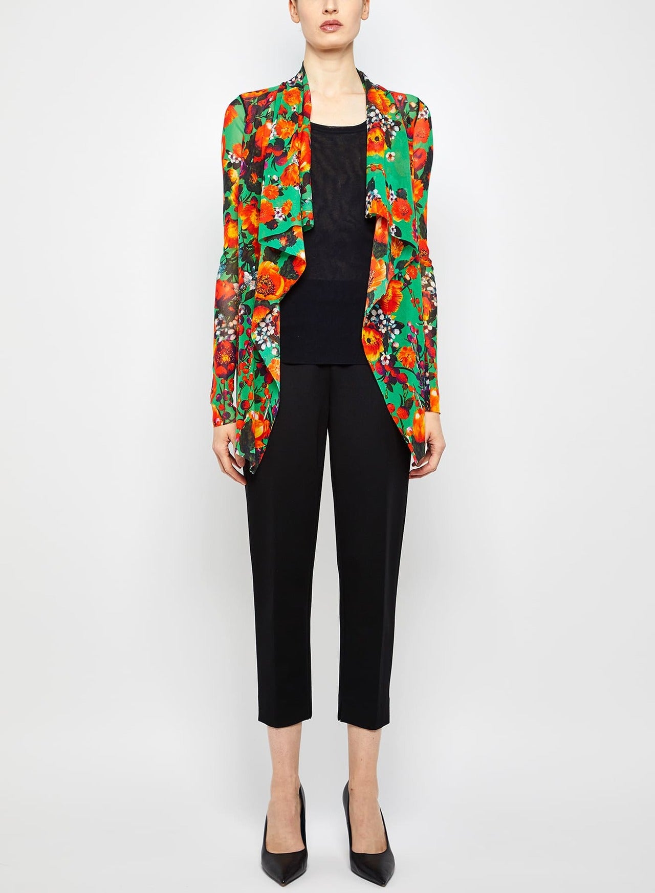 Fuzzi Woman Floral Tulle Cardigan