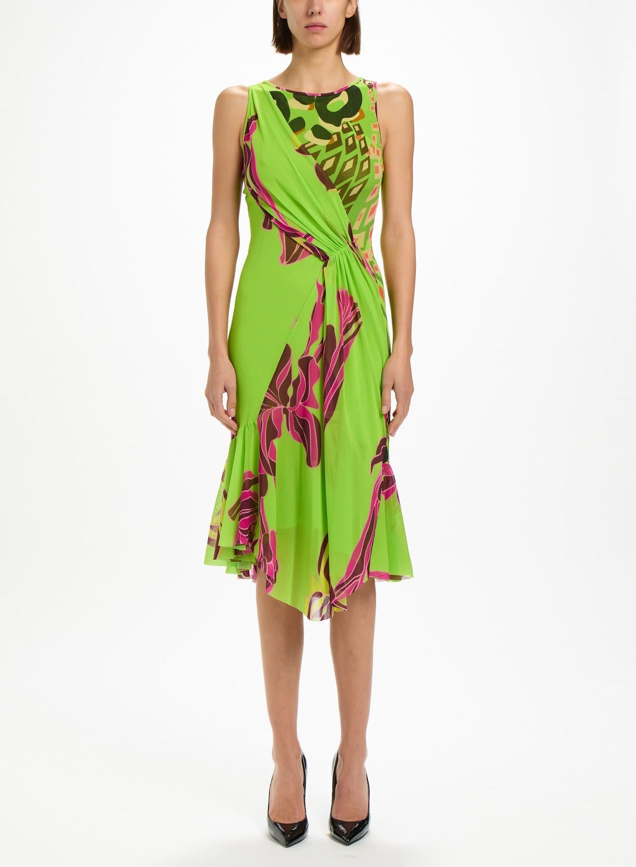 Fuzzi Woman Tropical Twist Midi Dress