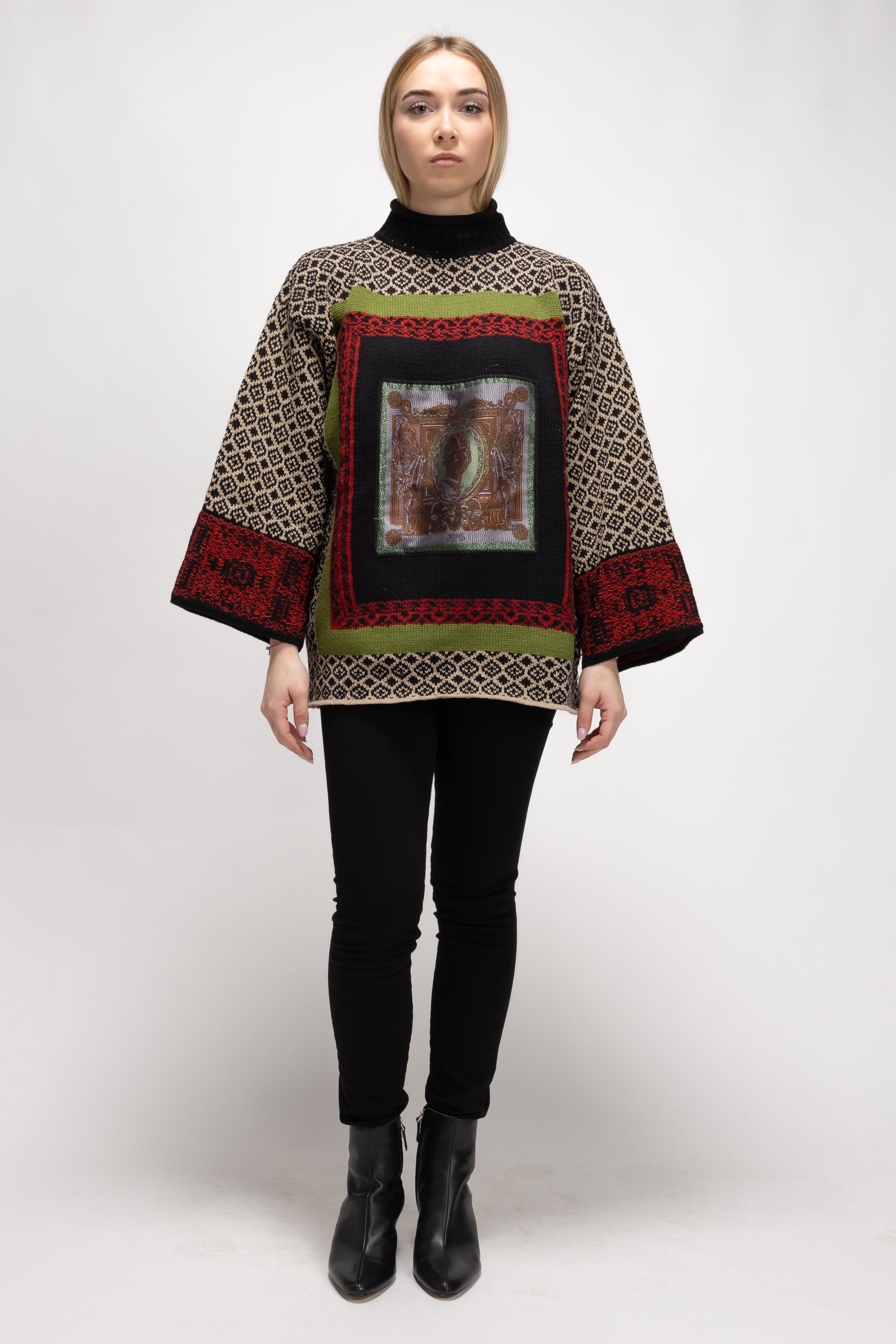 Vintage Woman Multicolor Knit Sweater  - Autumn/Winter 1994