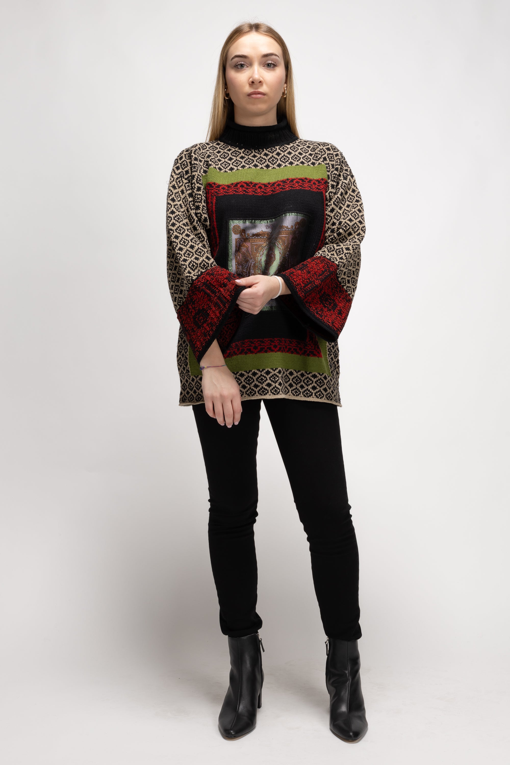 Vintage Woman Multicolor Knit Sweater  - Autumn/Winter 1994