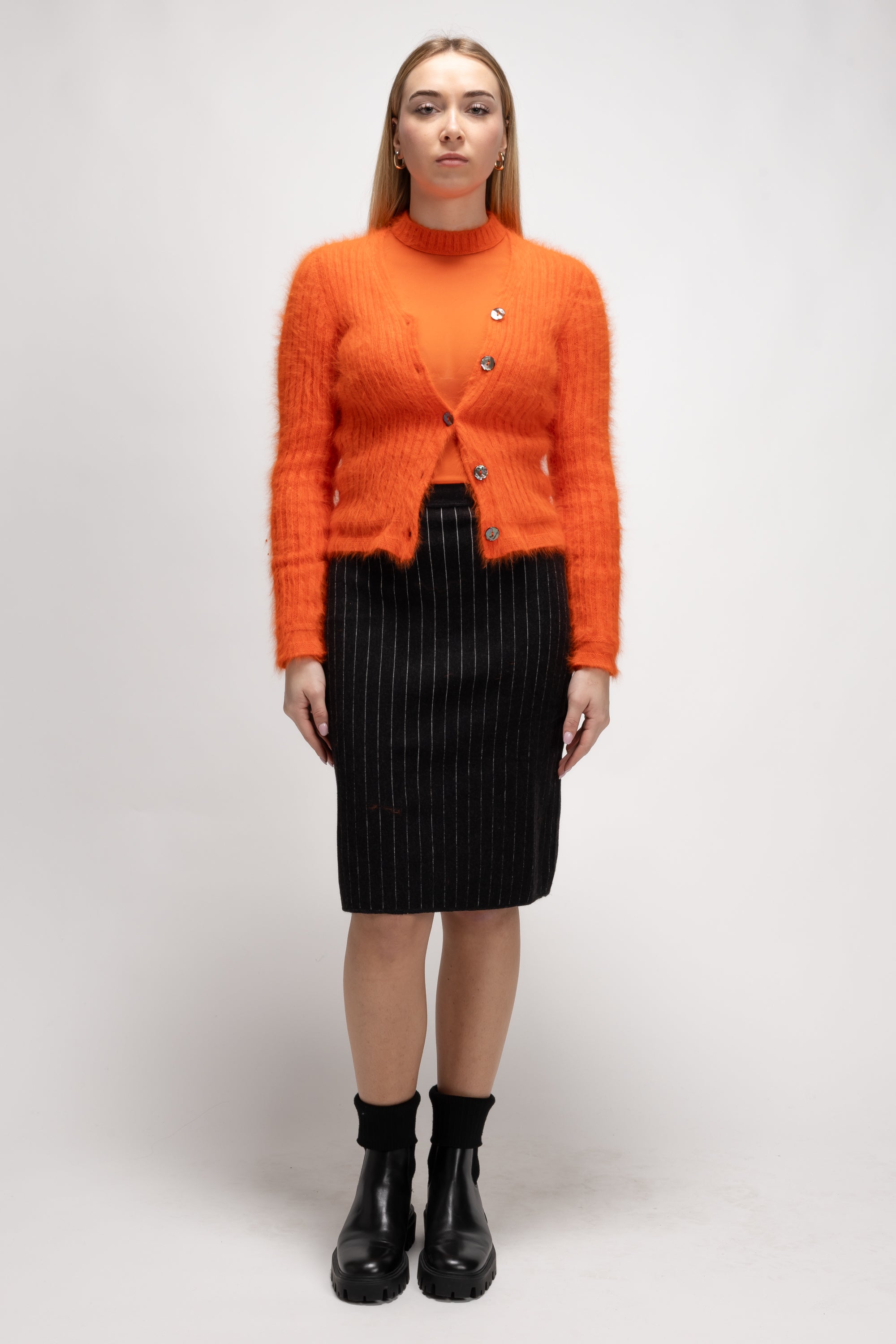 Vintage Woman Orange Cardigan  - Autumn/Winter 1995