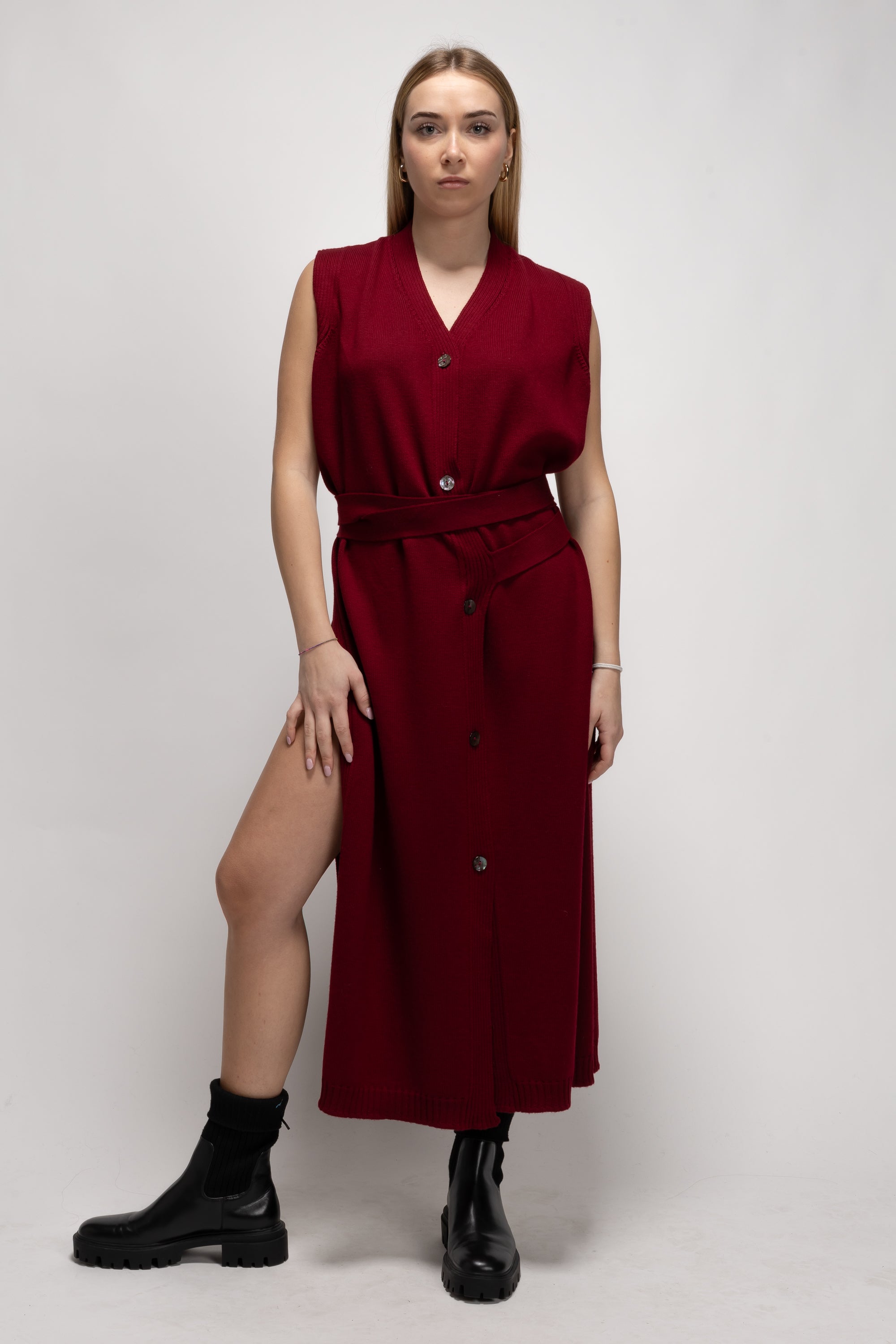 Vintage Woman Halter Slit Cardigan Dress - Autumn/Winter 1994