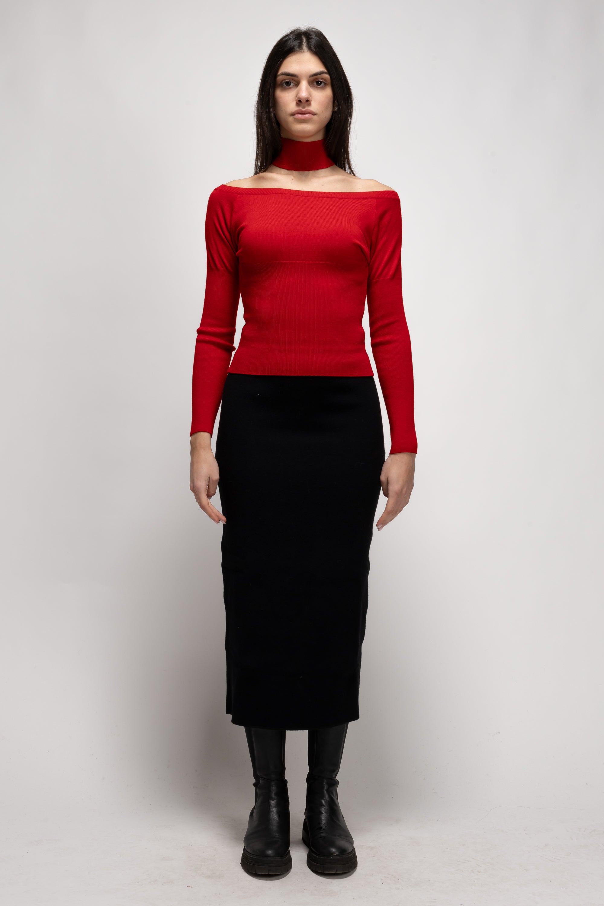 Vintage Woman Red Knit Top  - Autumn/Winter 1991