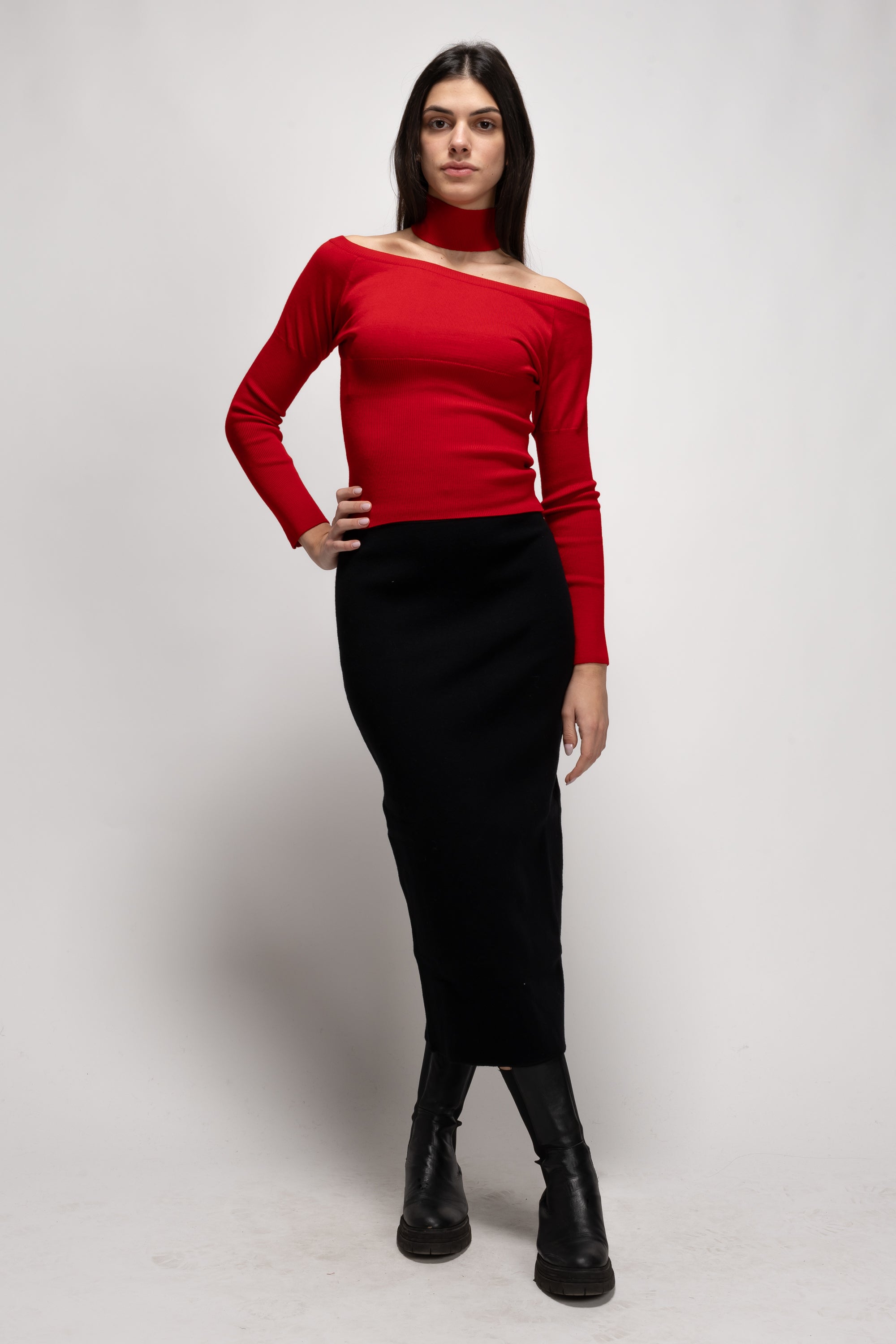 Vintage Woman Red Knit Top  - Autumn/Winter 1991