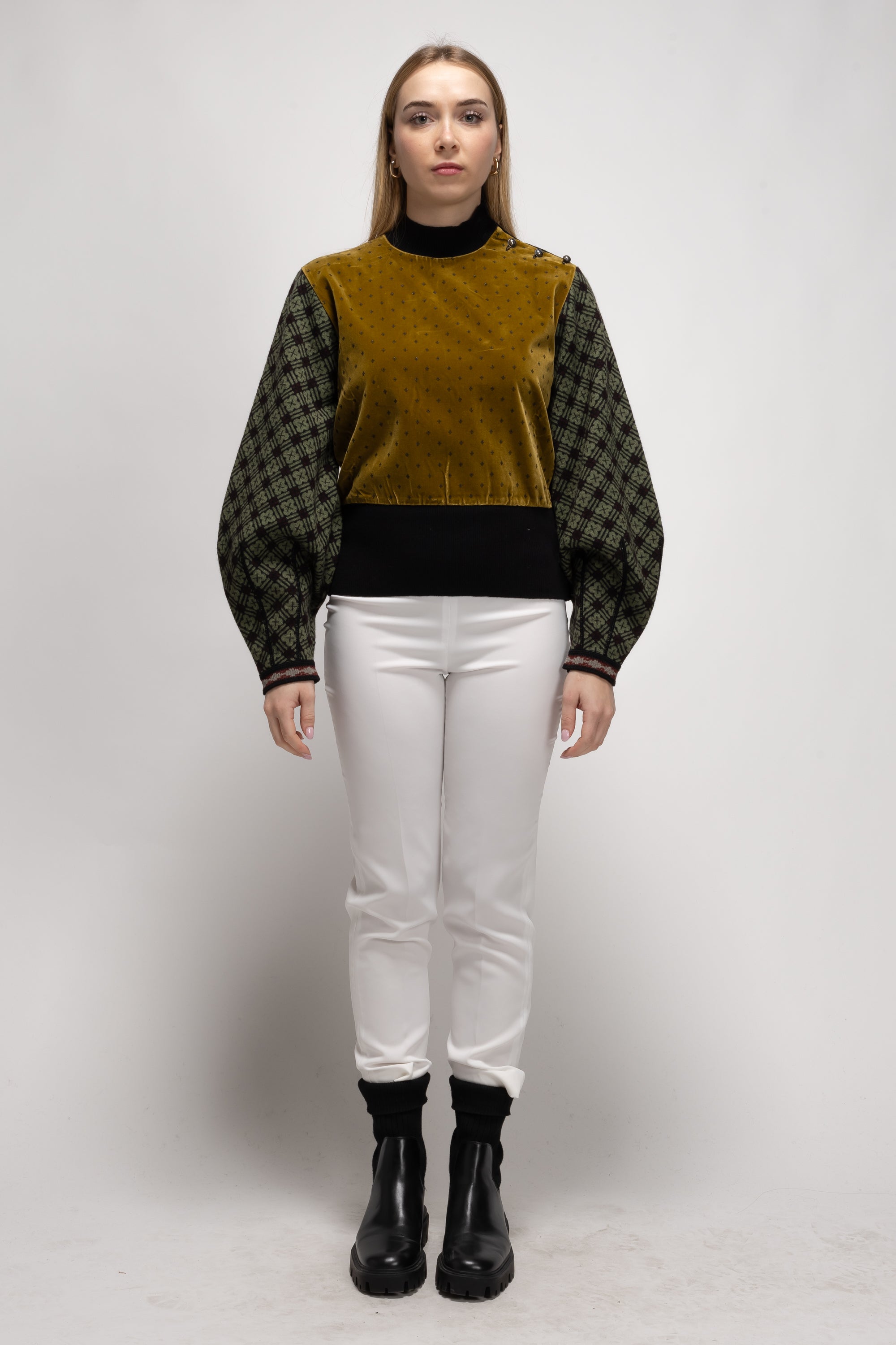 Vintage Woman Contrast Texture Sweater - Autumn/Winter 1988