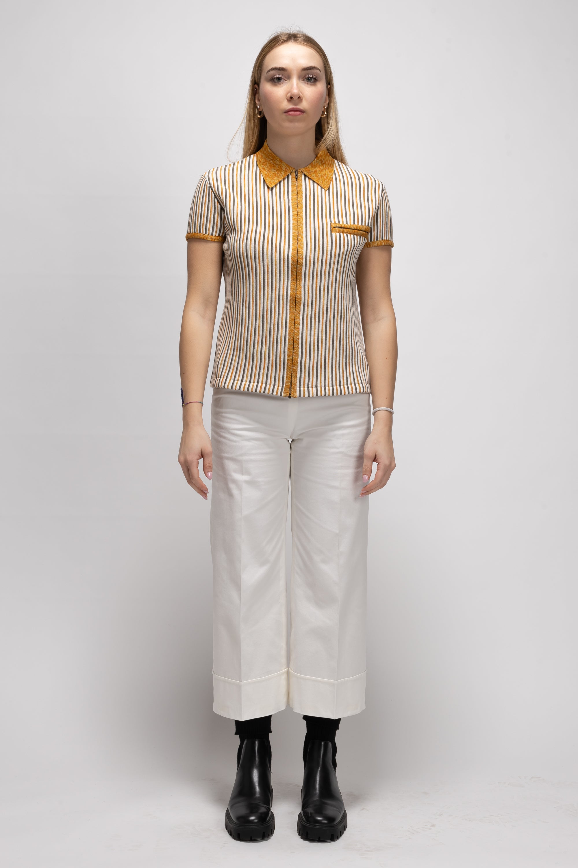 Vintage Woman Striped Polo Shirt  - Spring/Summer 1991