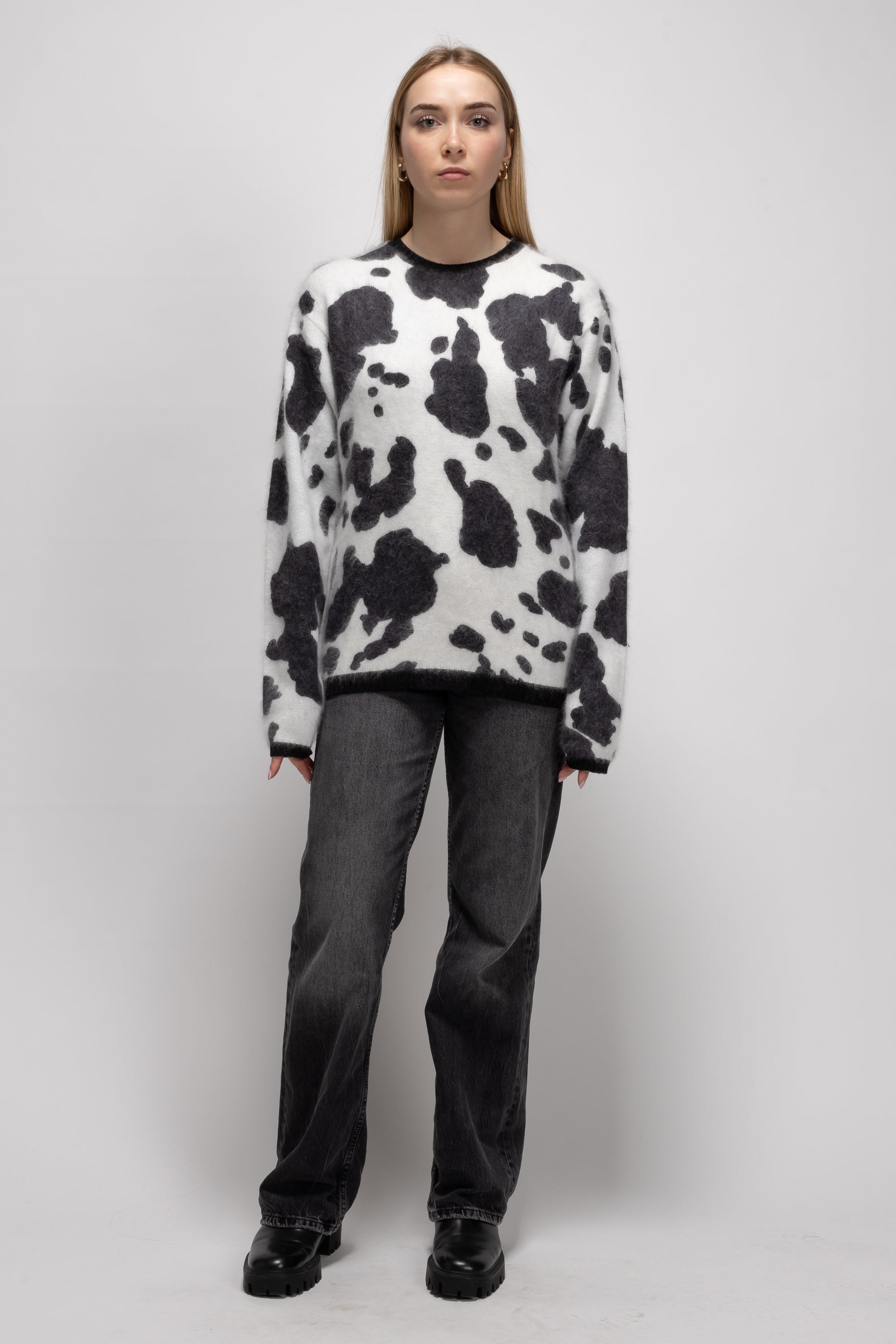 Vintage Woman Cow Print Sweater  - Spring/Summer 1995