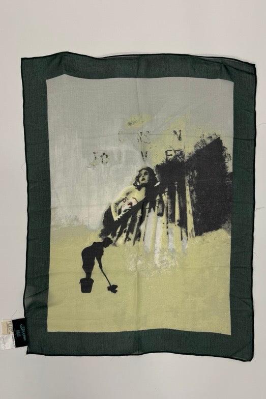 Vintage Woman Printed Silk Scarf