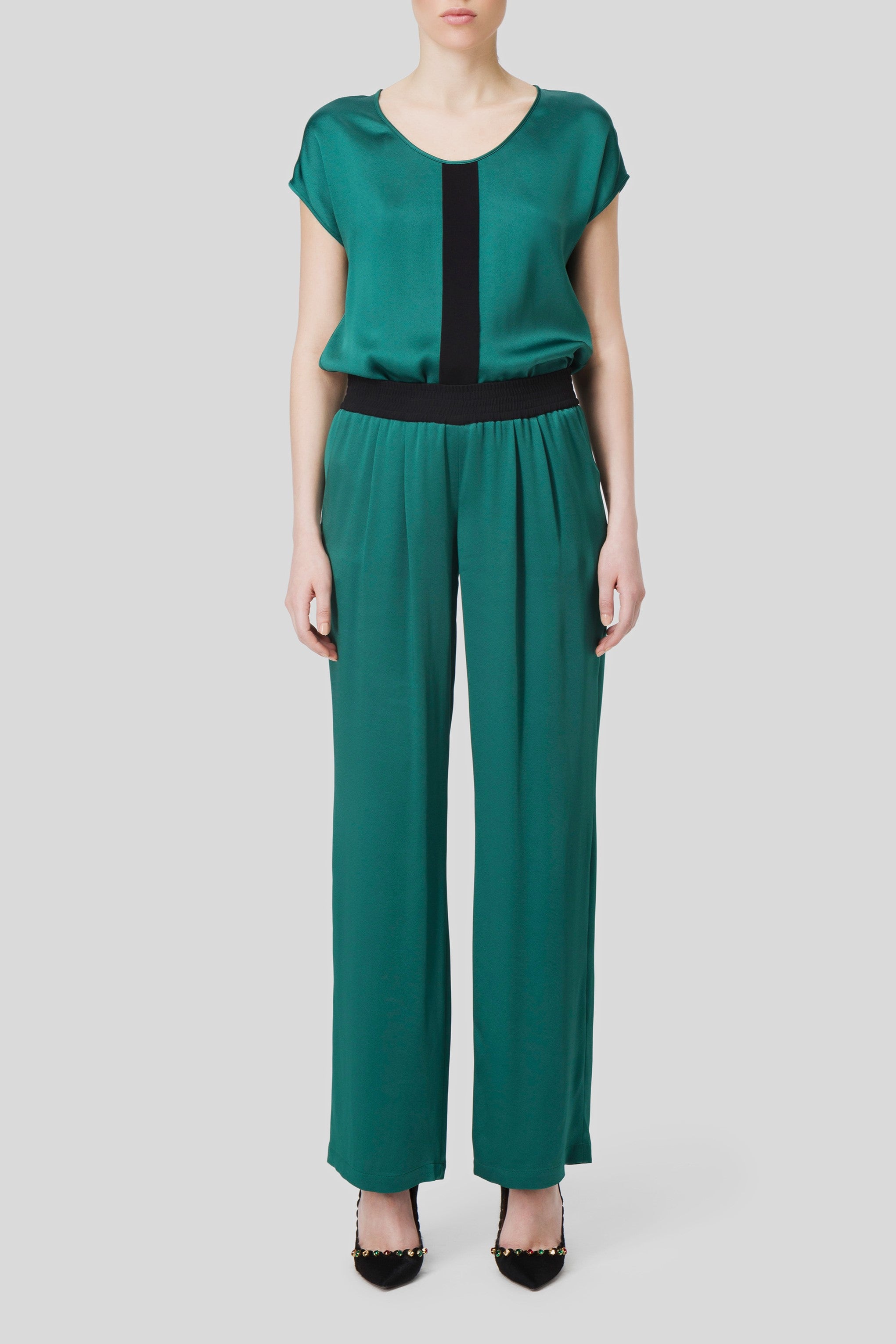 Antonio Croce Pam Pleated Satin Trousers