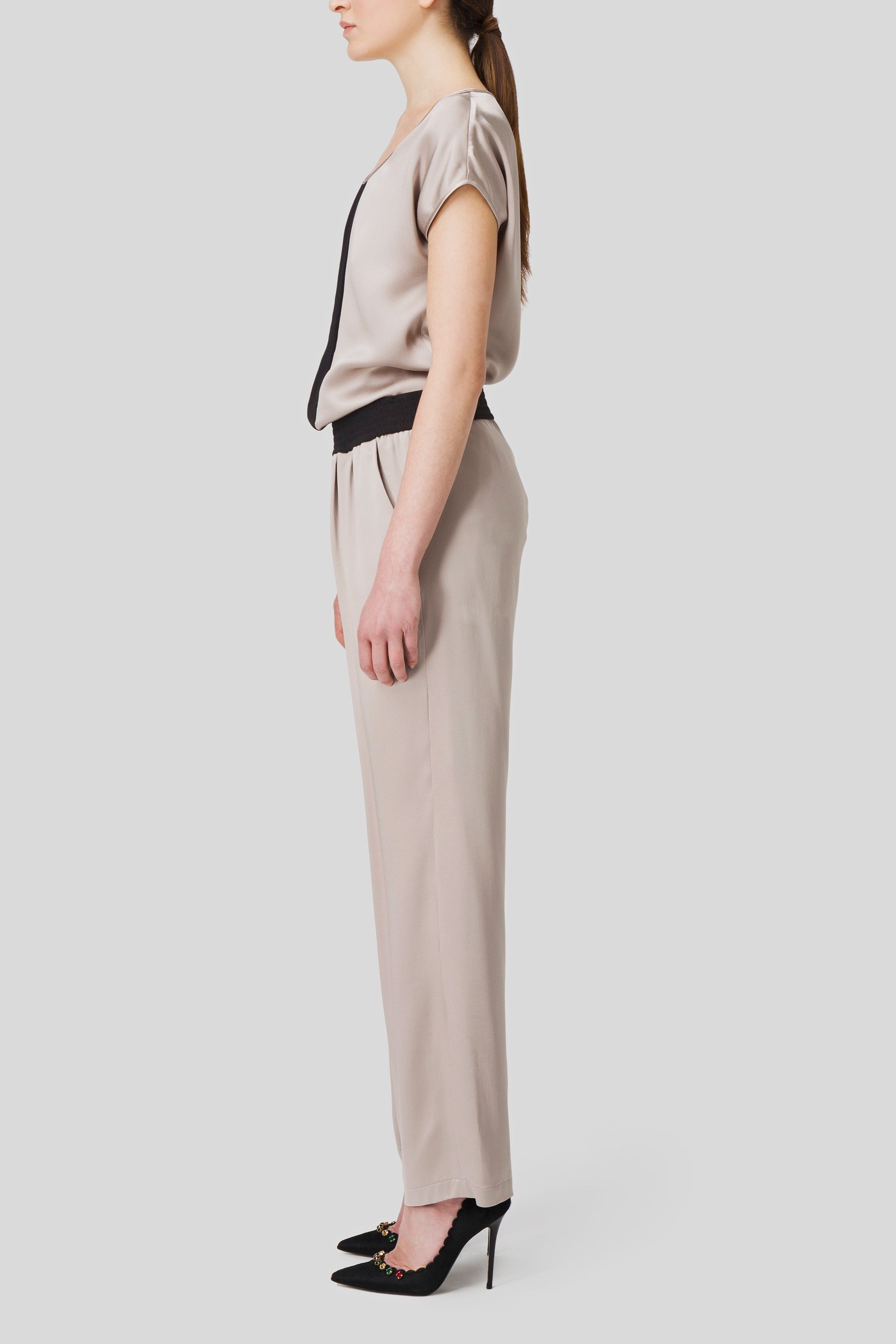 Antonio Croce Pam Pleated Satin Trousers