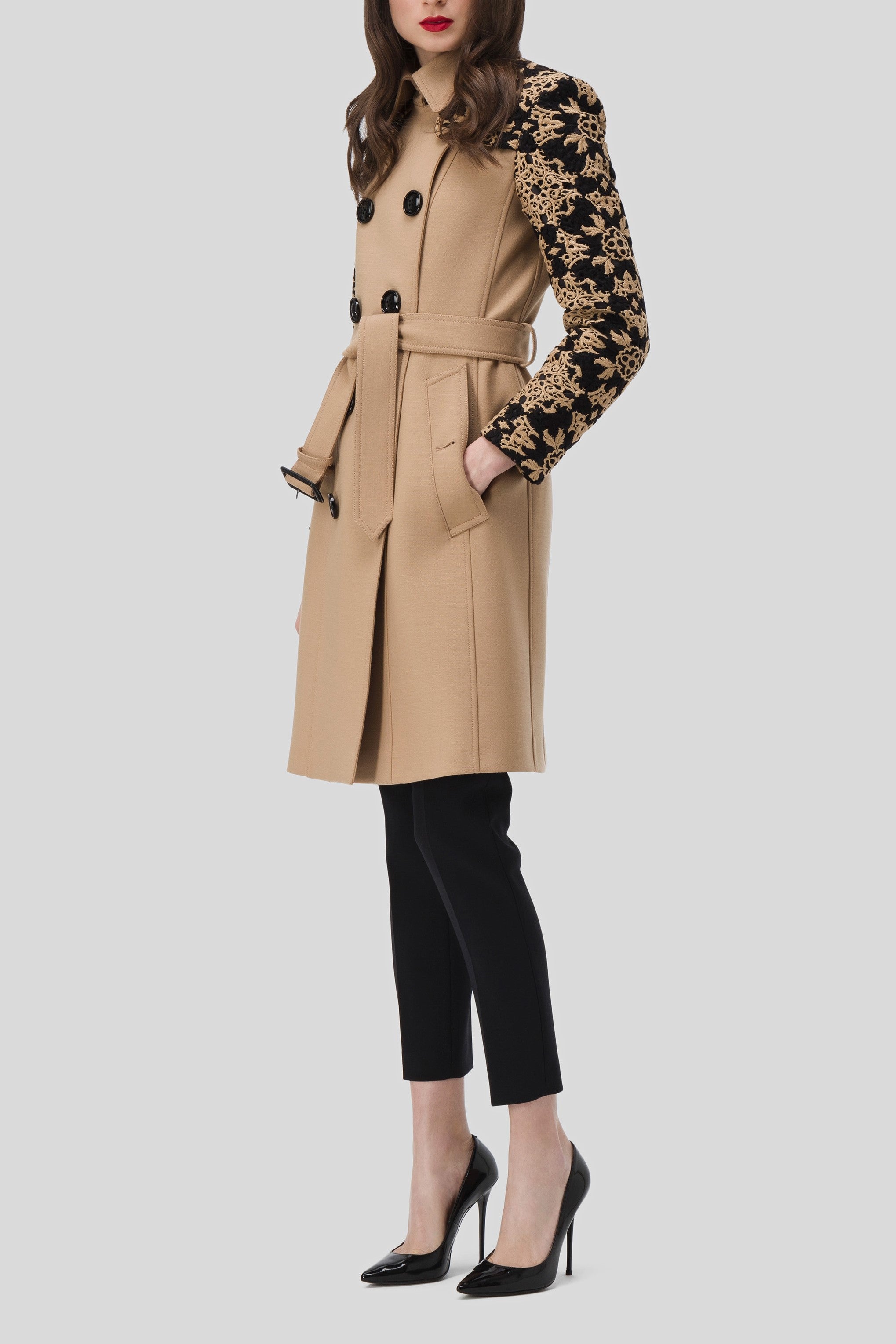 Antonio Croce Thalia Contrast Sleeve Coat